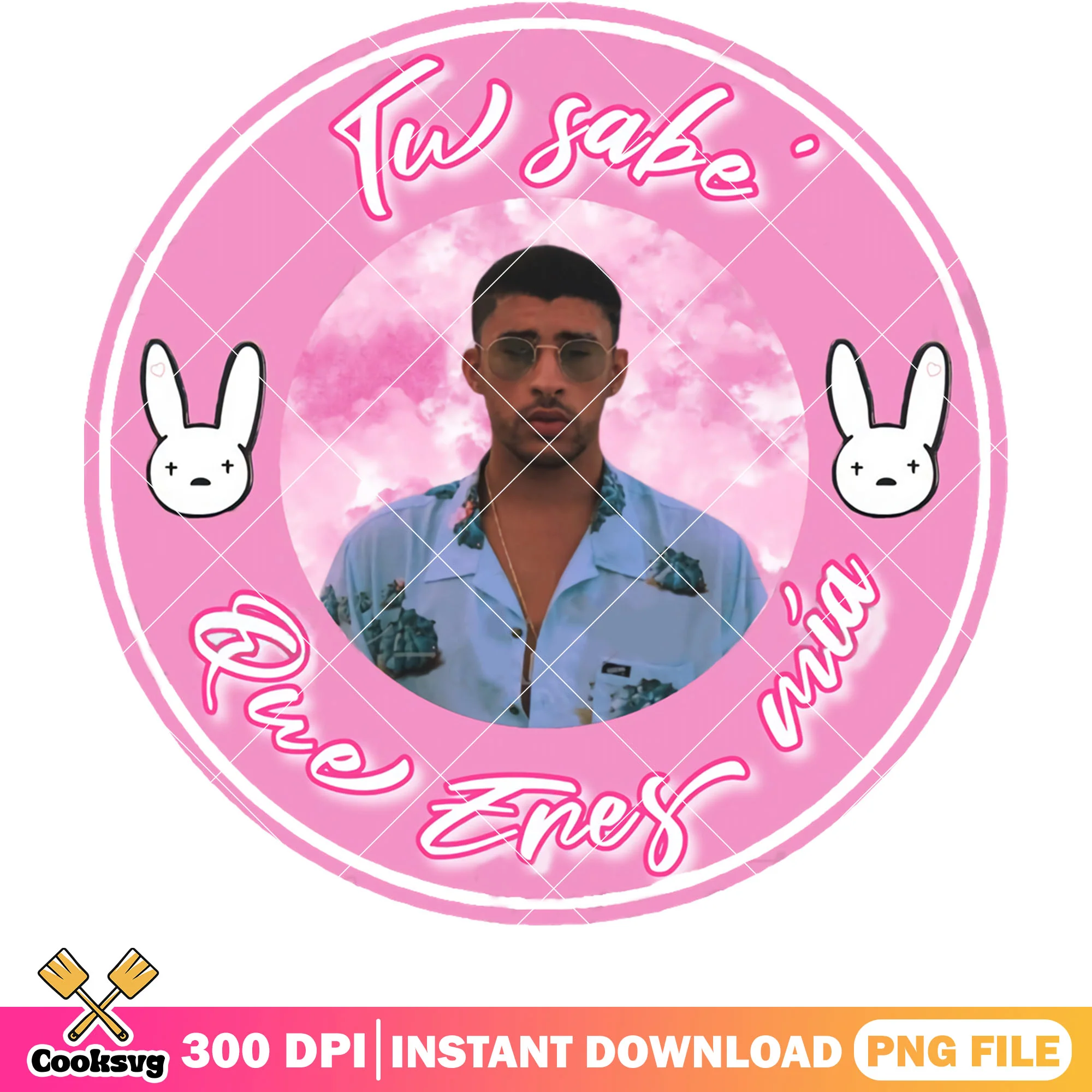 Tu Sabes Que Eres Mia png file, bad bunny logo png, love valentine png