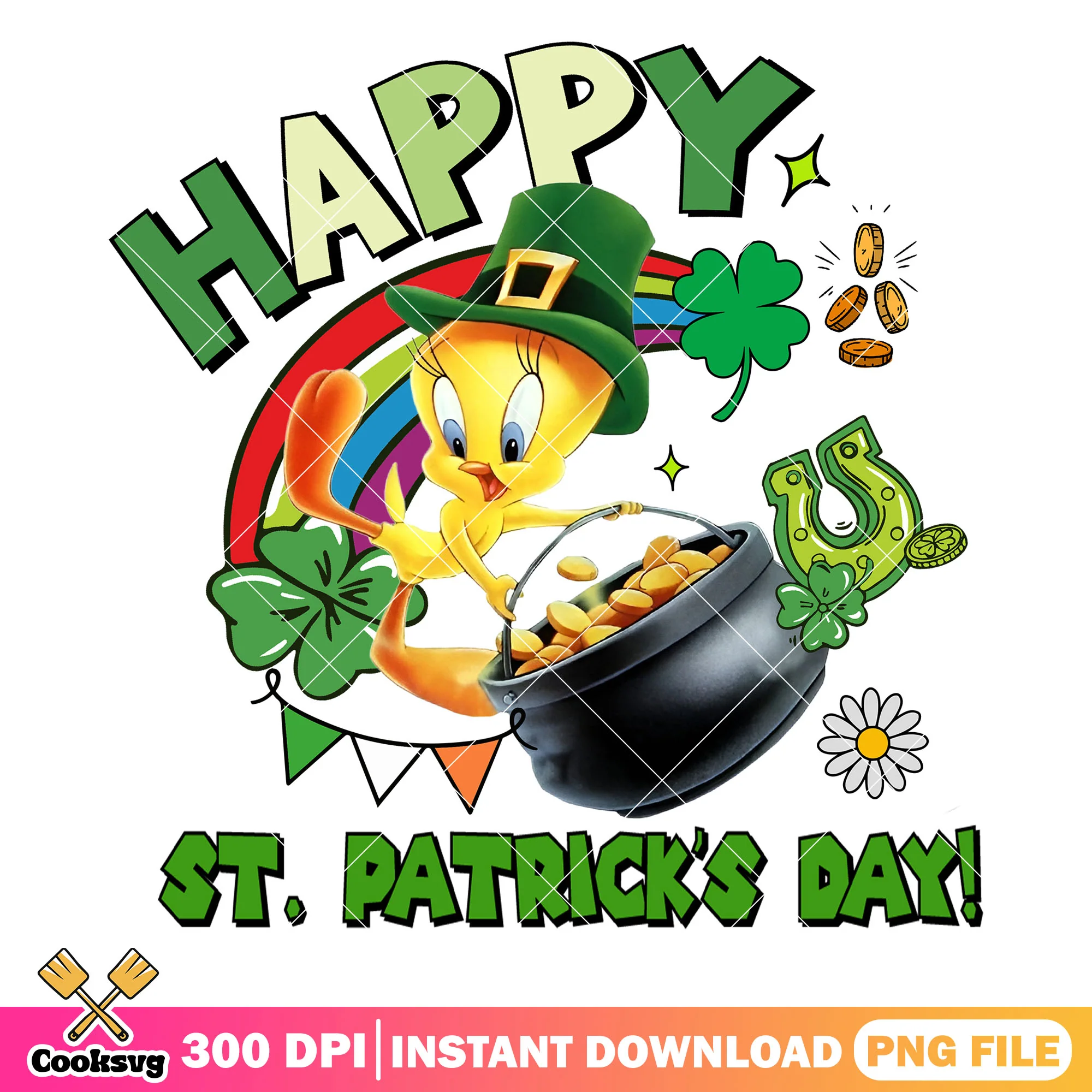 Tweety bird happy patrick day png, tweety bird png, happy patrick day png