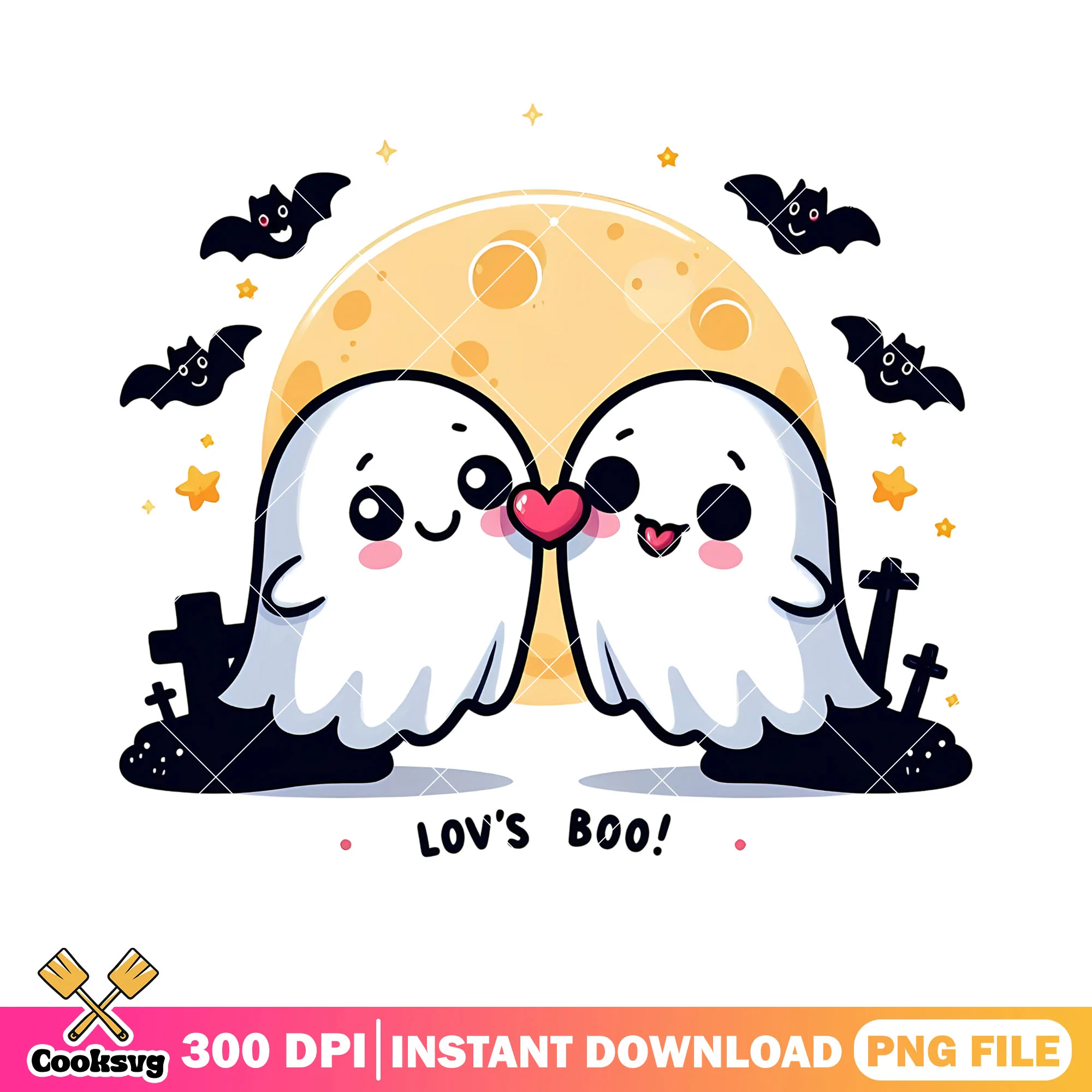 Two baby spirit png, full night moon png, scary bats png