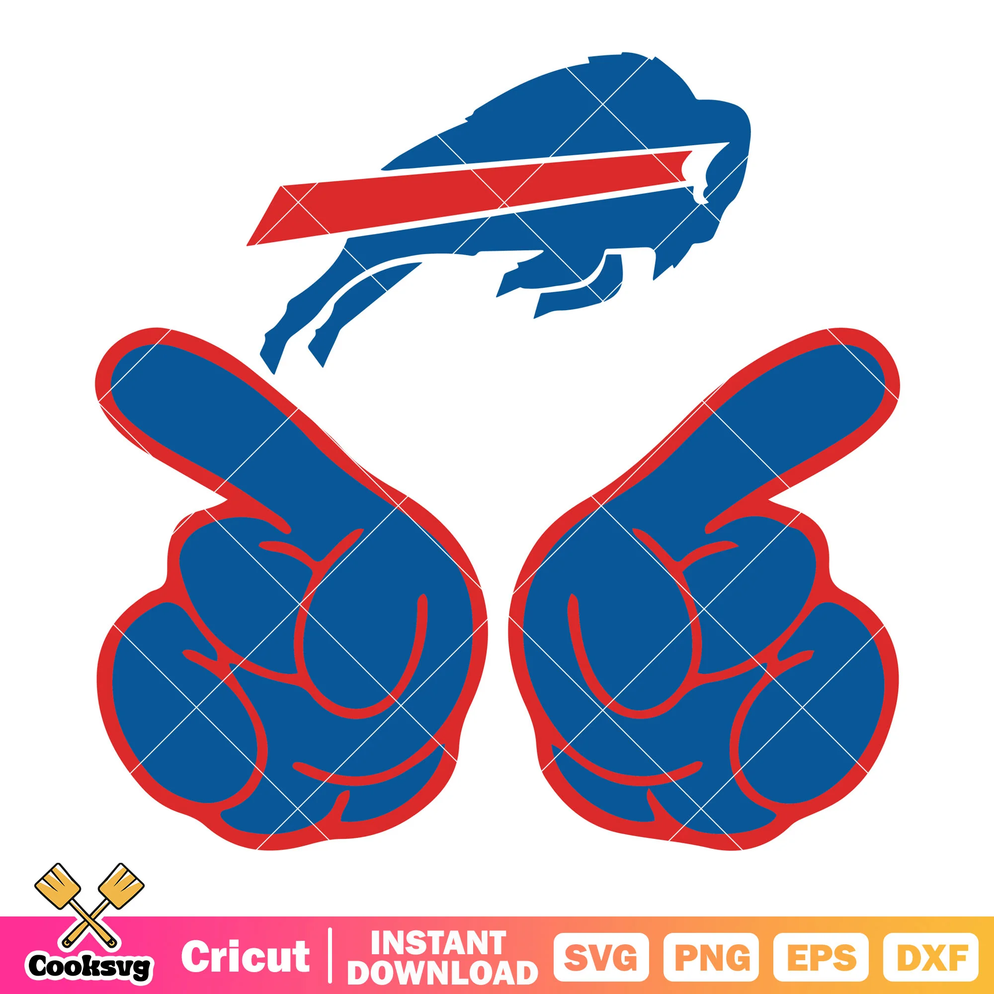 Two foam finger cheerleader svg, buffalo bills svg, nfl teams svg