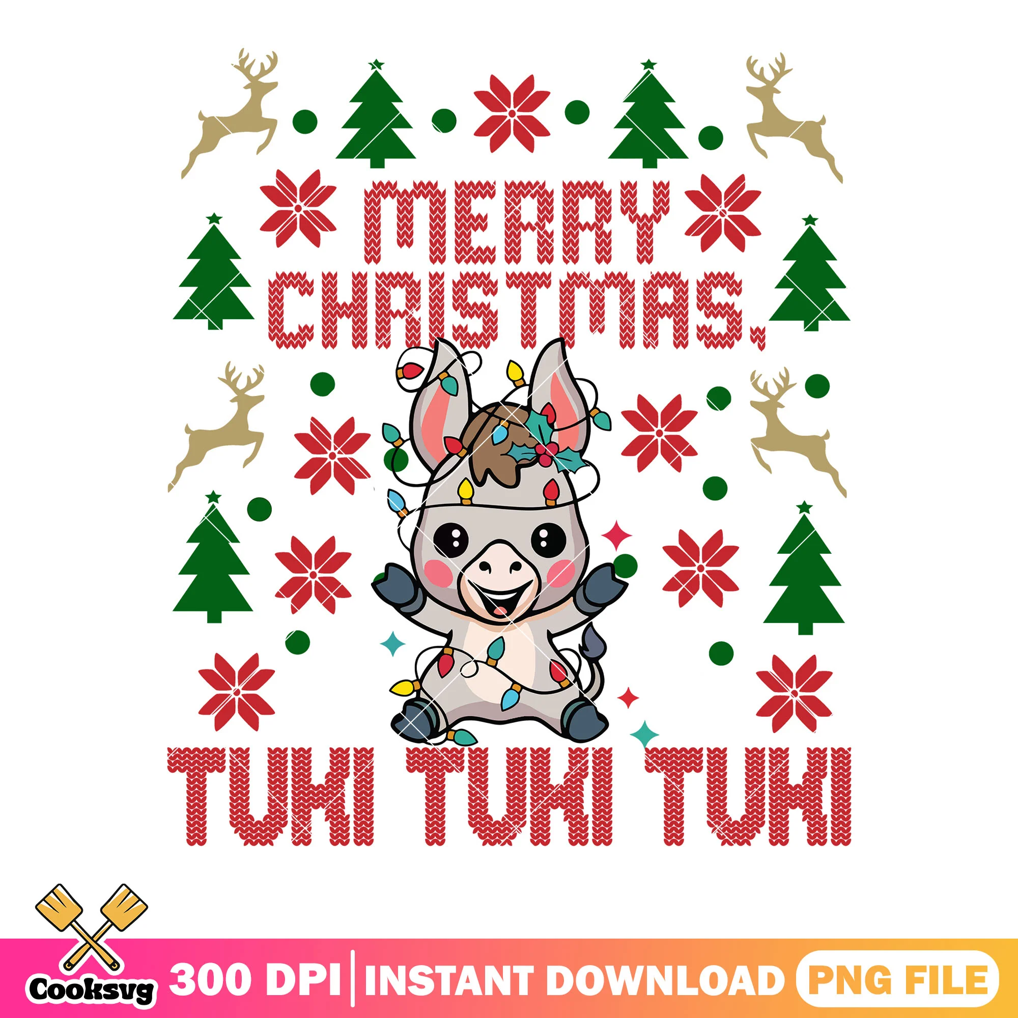 Ugly sweater donkey png, tuki christmas png, funny picture png
