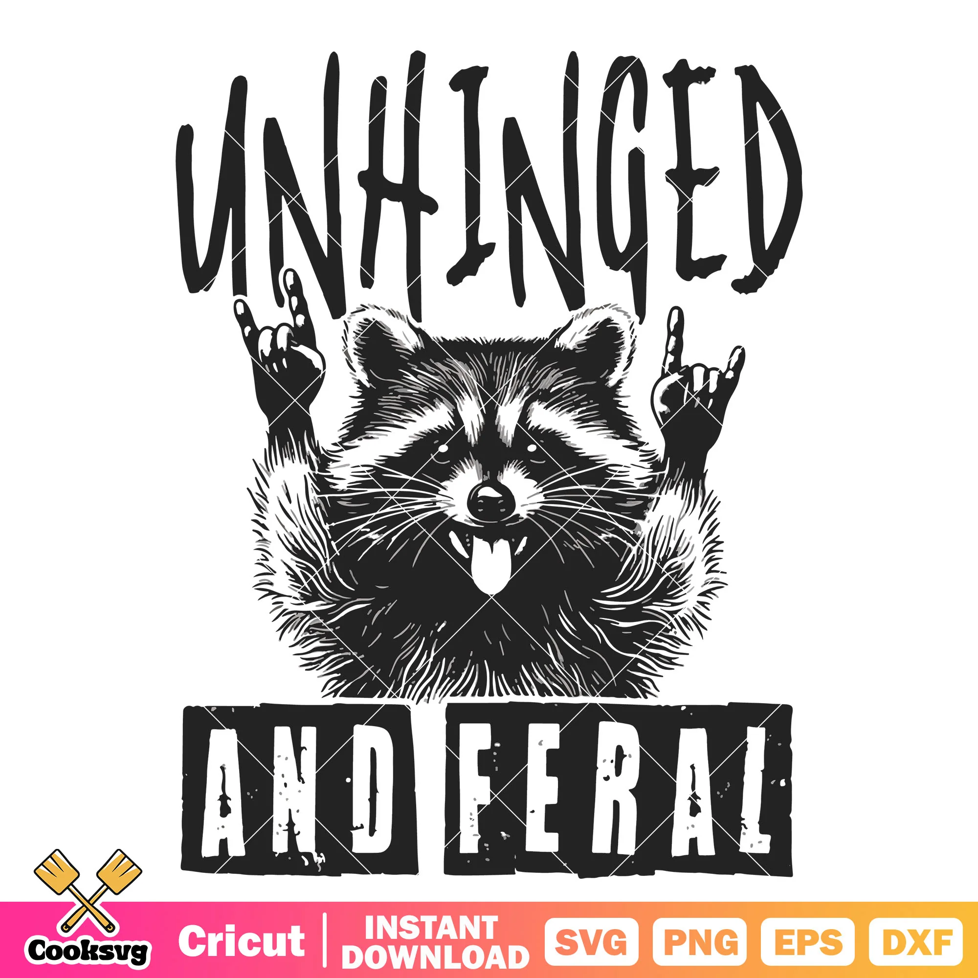 Unhinged and feral raccoon svg, rocket raccoon svg, feral raccoon svg