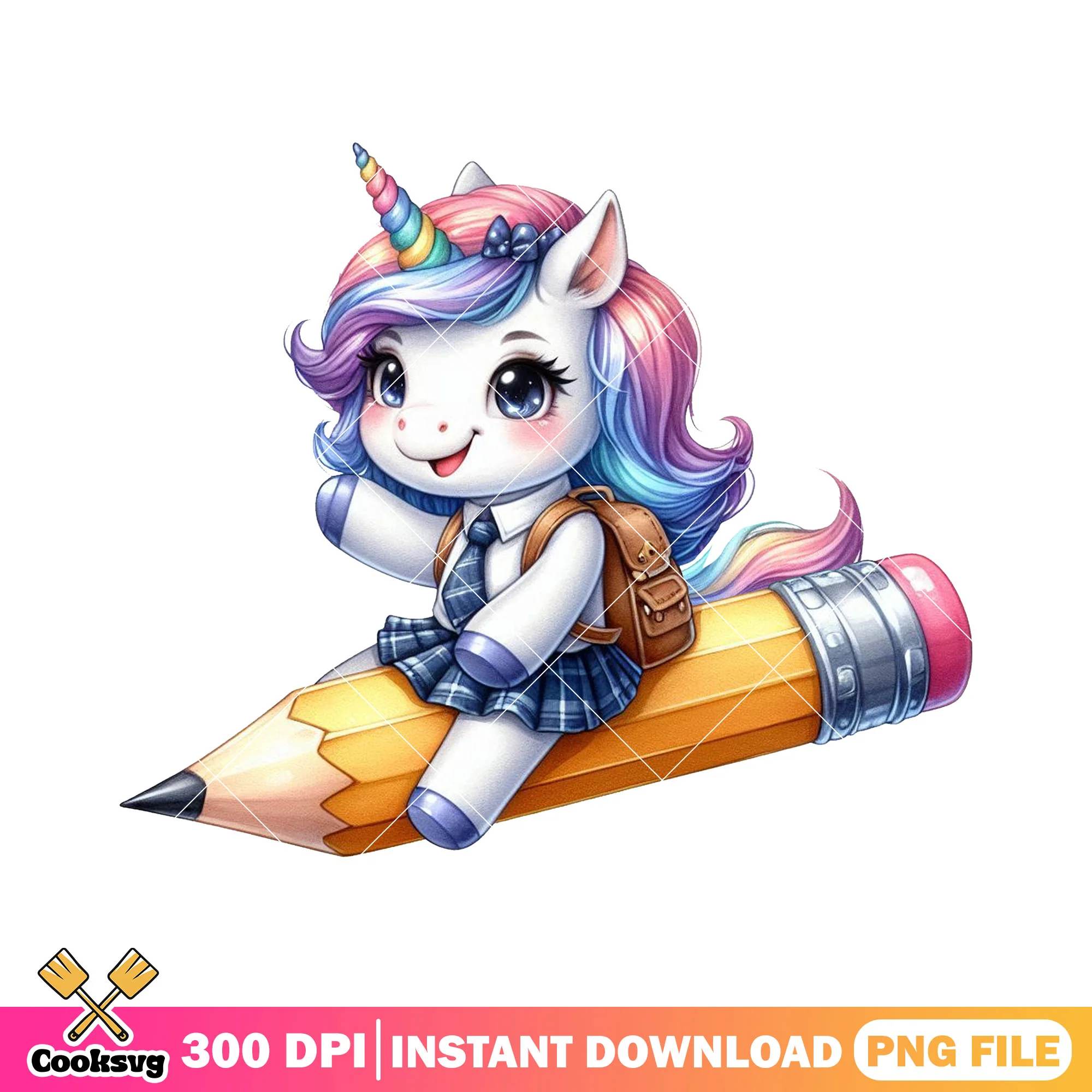 Unicorn and pencil png, unicorn sitting png, back to school art png