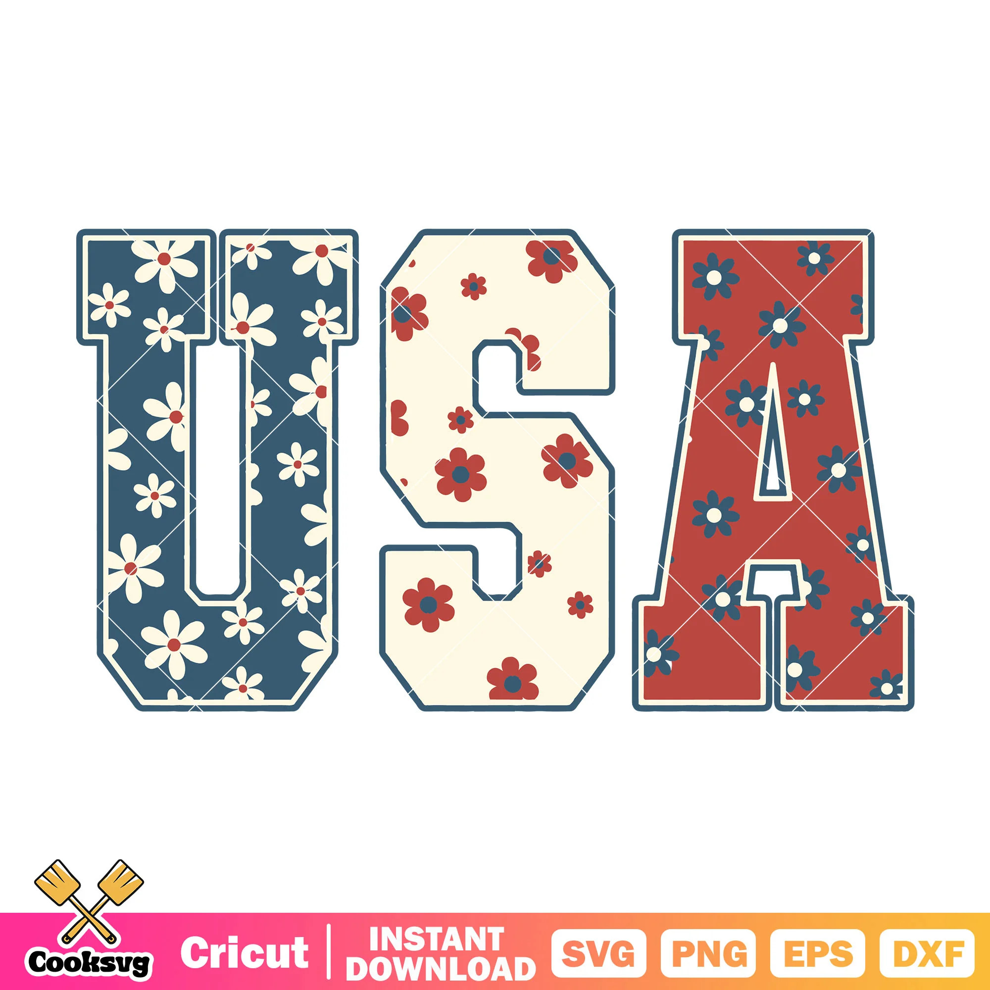 Usa america name flower design svg, usa americas svg, america flower svg