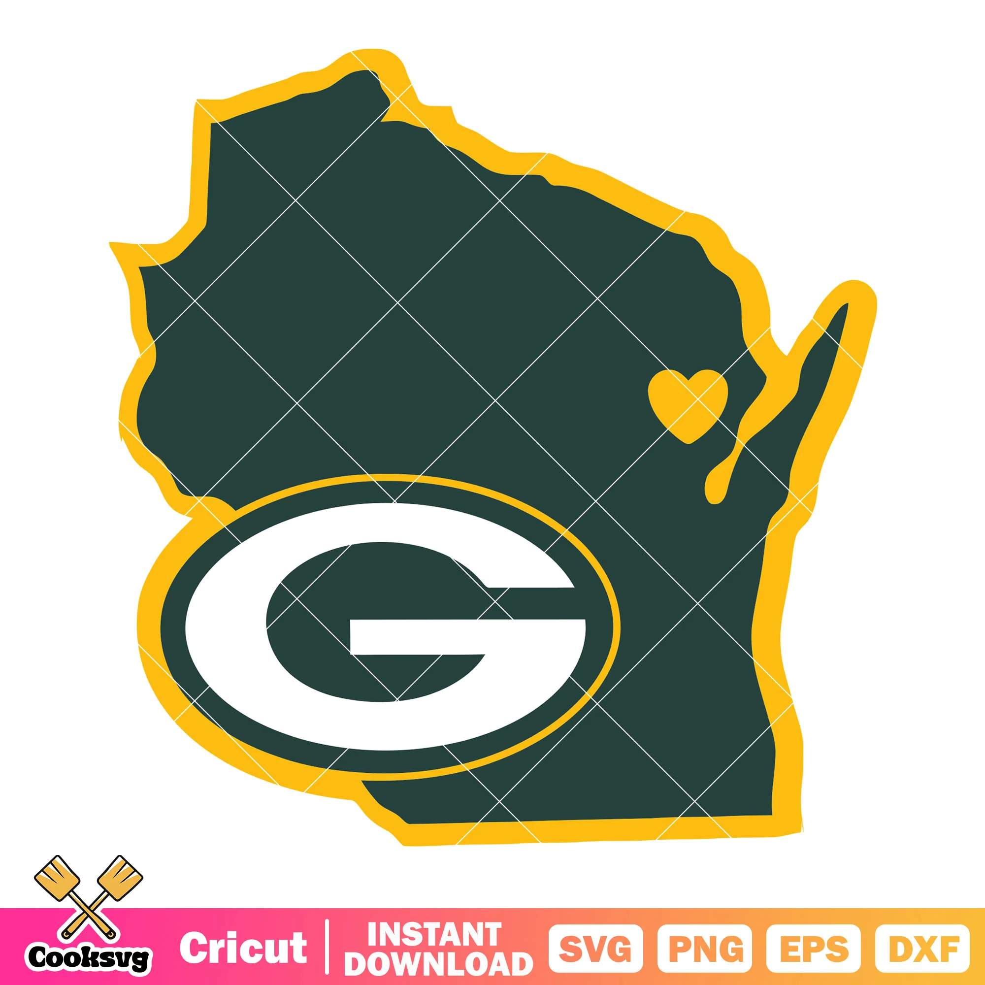 Usa g football svg, Green Bay Packers svg, wisconsin football svg