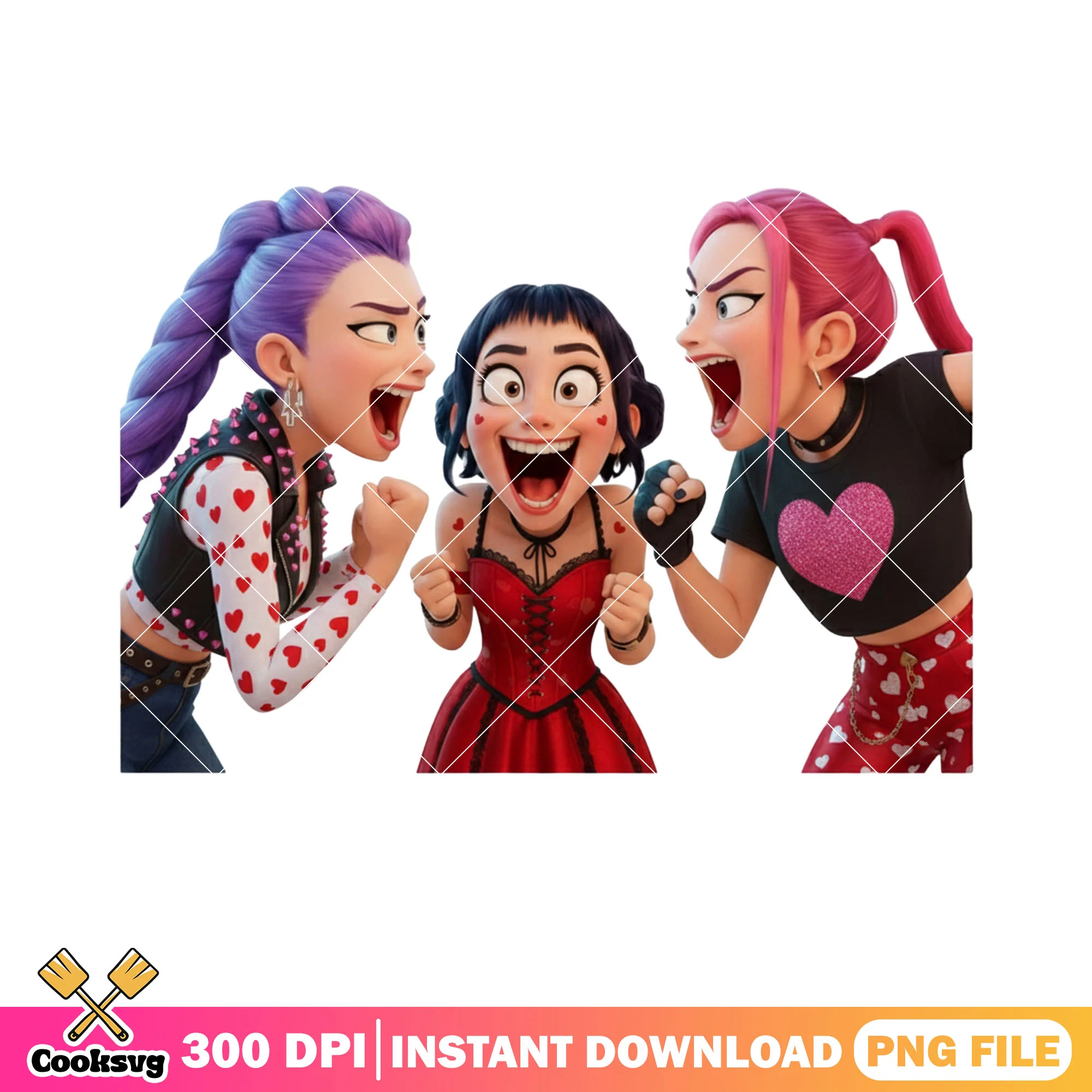 Valenties is crazy huntrix png, funny valentines png, kpop movies png