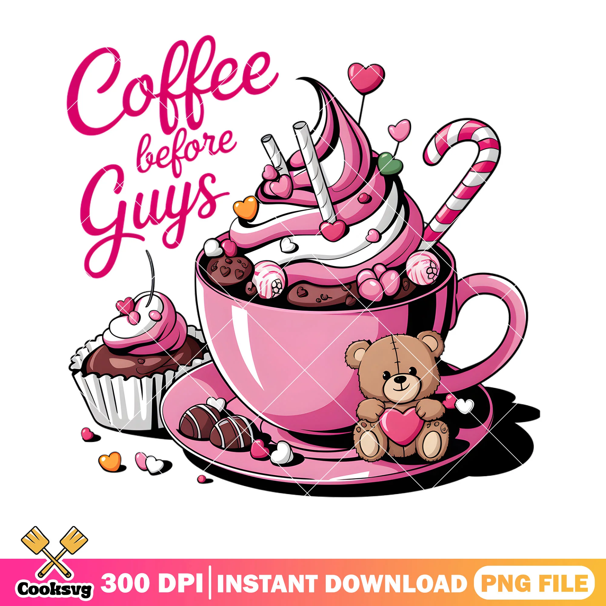 Valentine Coffee Guys png, valentines gifts png, valentines coffee png