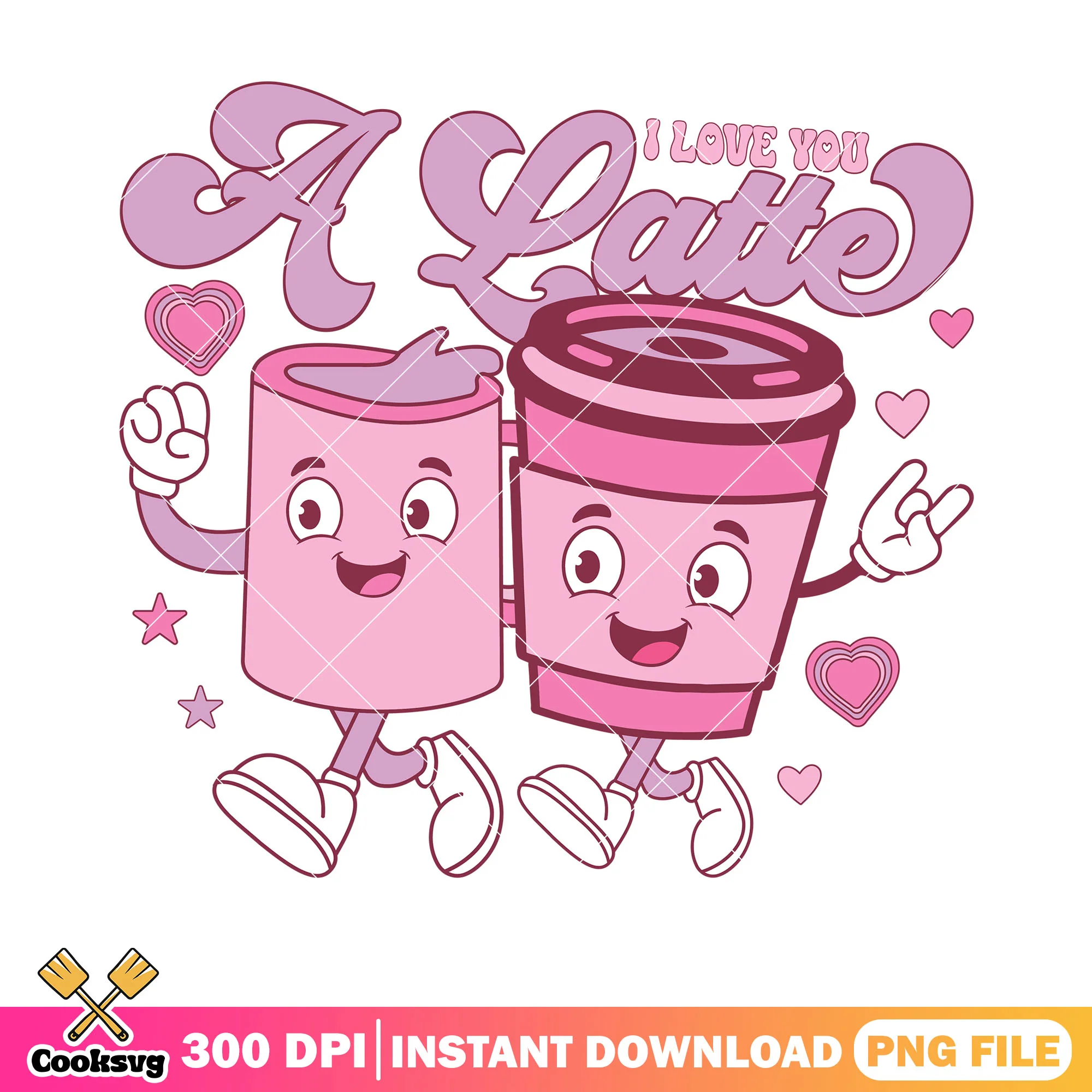 Valentine i love u latte png, valentine season png, love vibes png