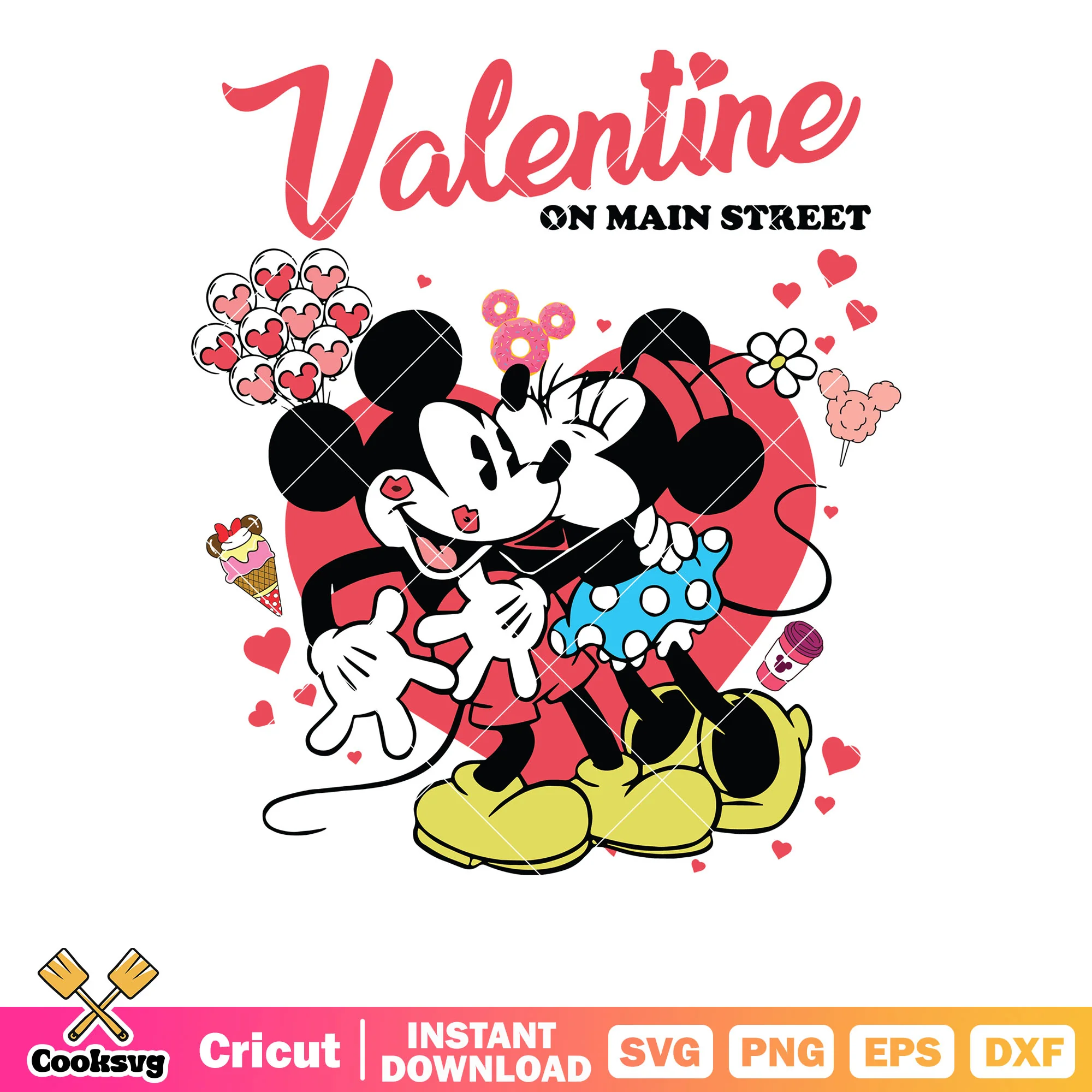 Valentine on main street mickey svg, main street svg, mickey valentine svg