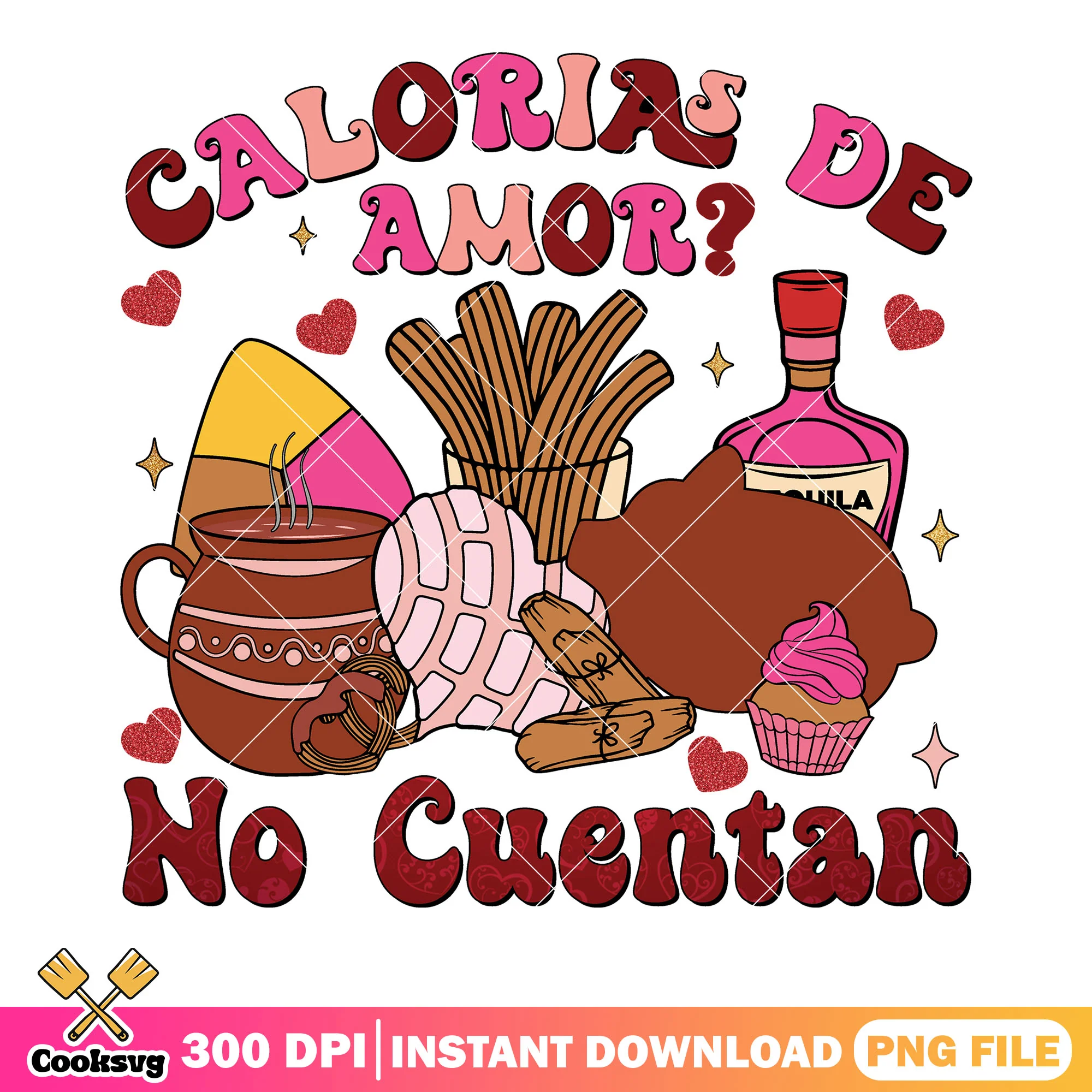 Valentine sweet snack png, love vibes png, valentine poster png