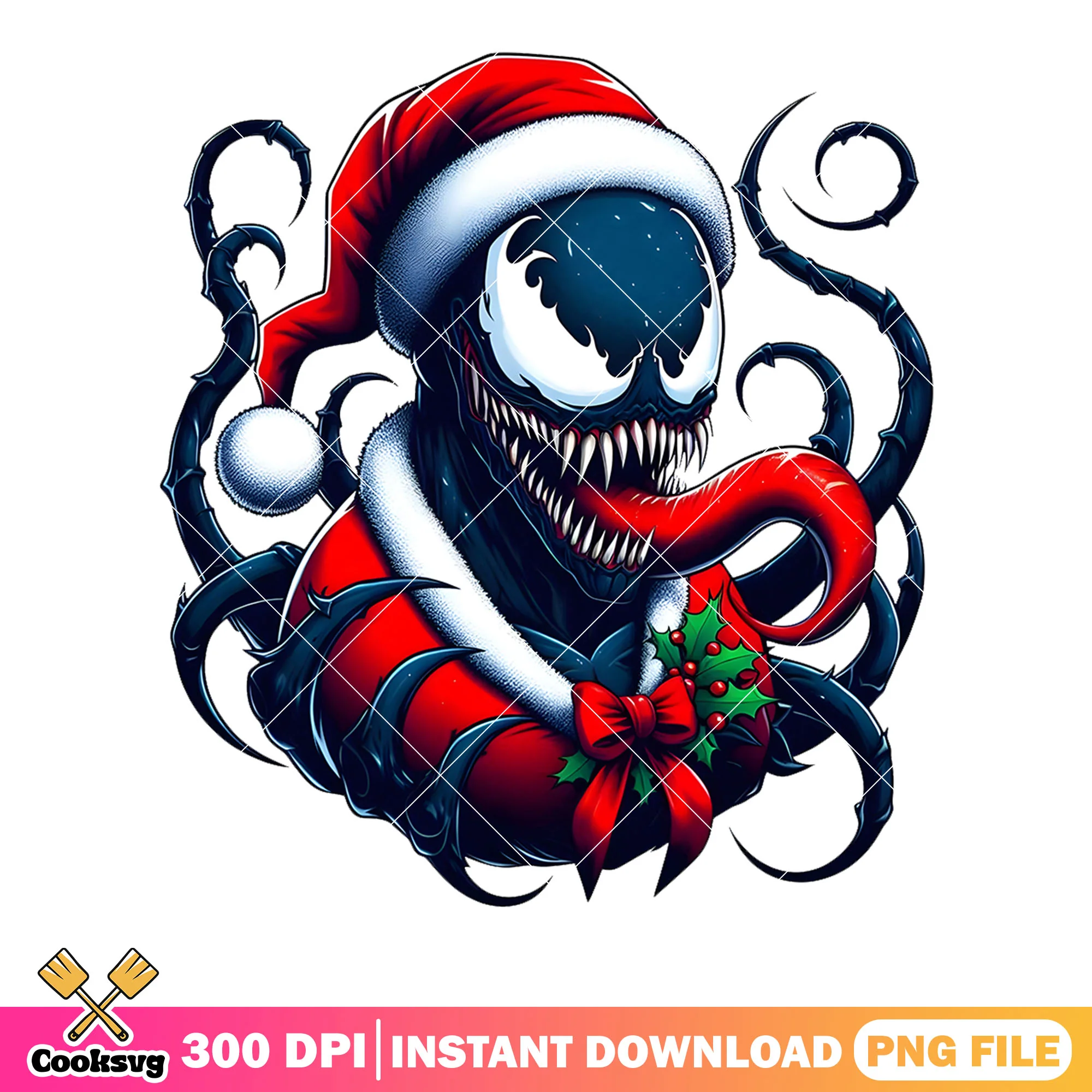 Venom christmas png, christmas gifts png, marvel christmas png