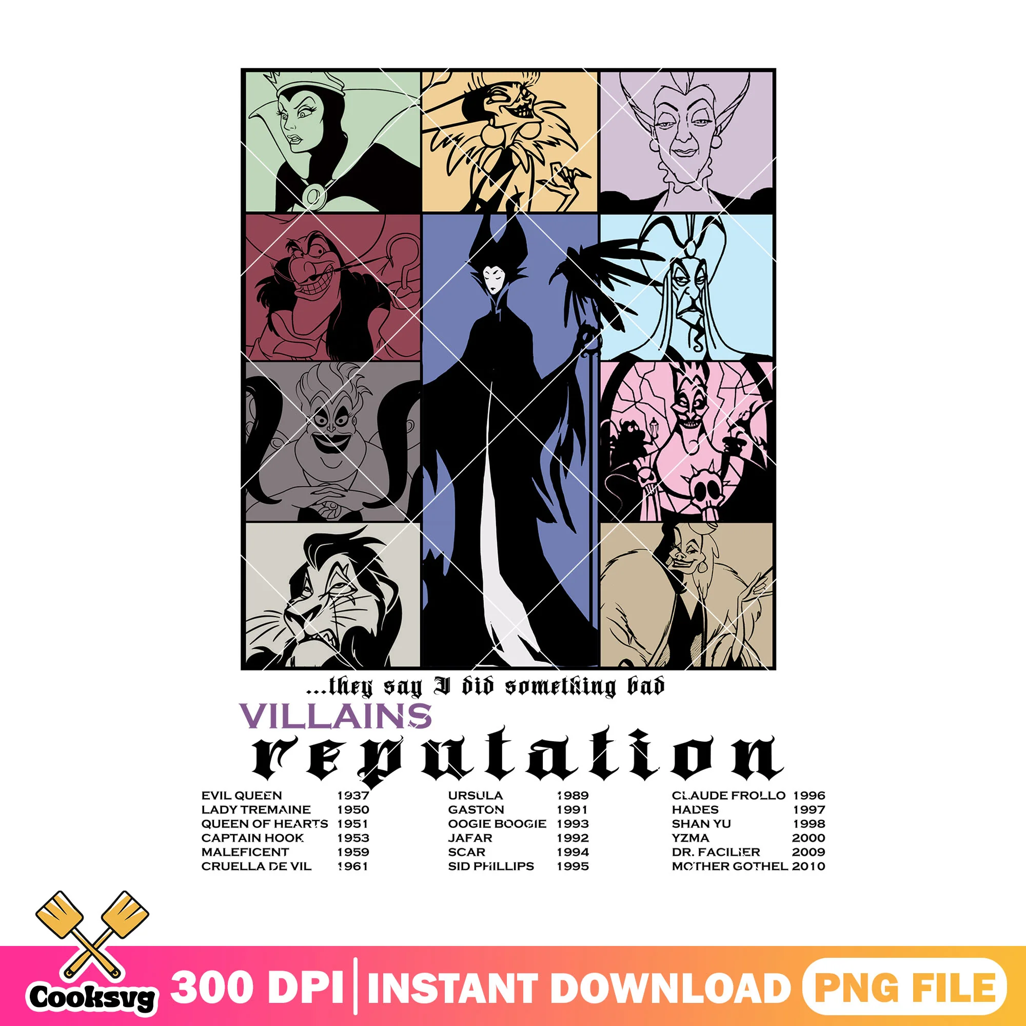 Villains repulation design png, villains disney png, disney cartoon png