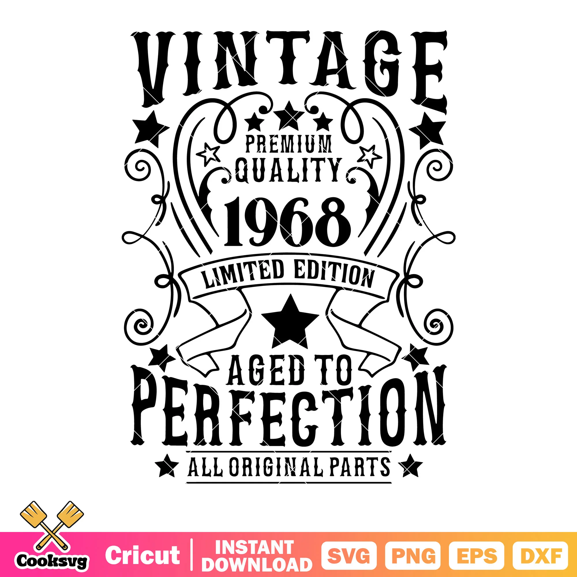 Vintage premium quality 1968 svg, aged to perfection svg, limited edition svg