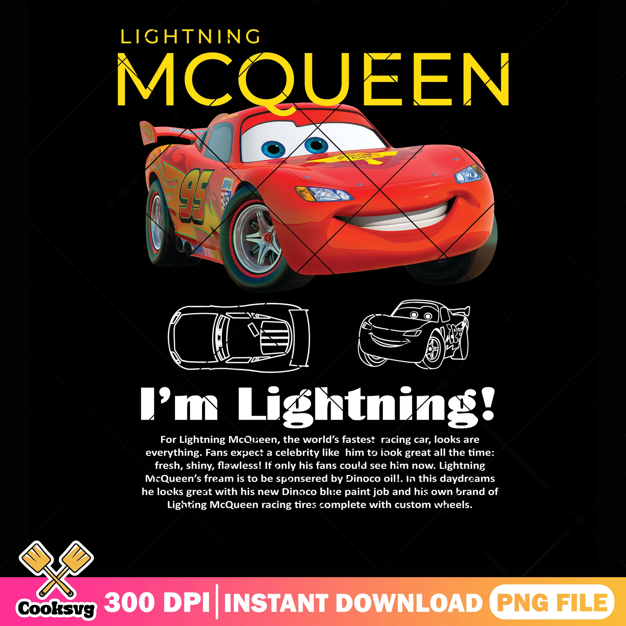 Vintage style png, red car png, disney movie png