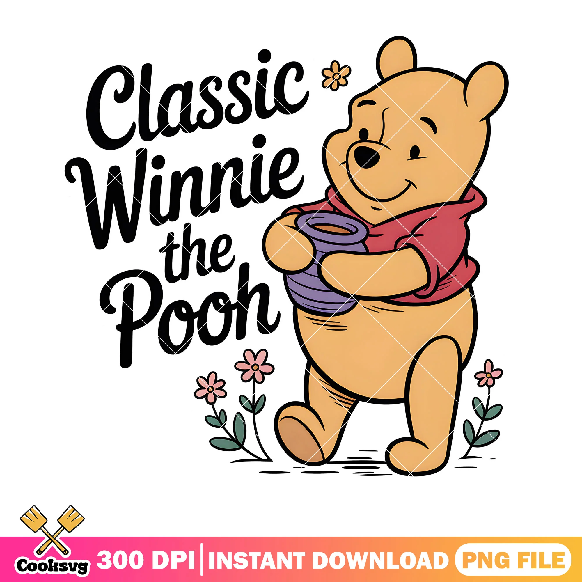 Vintage winnie the pooh png, disney pooh png, pooh poster png