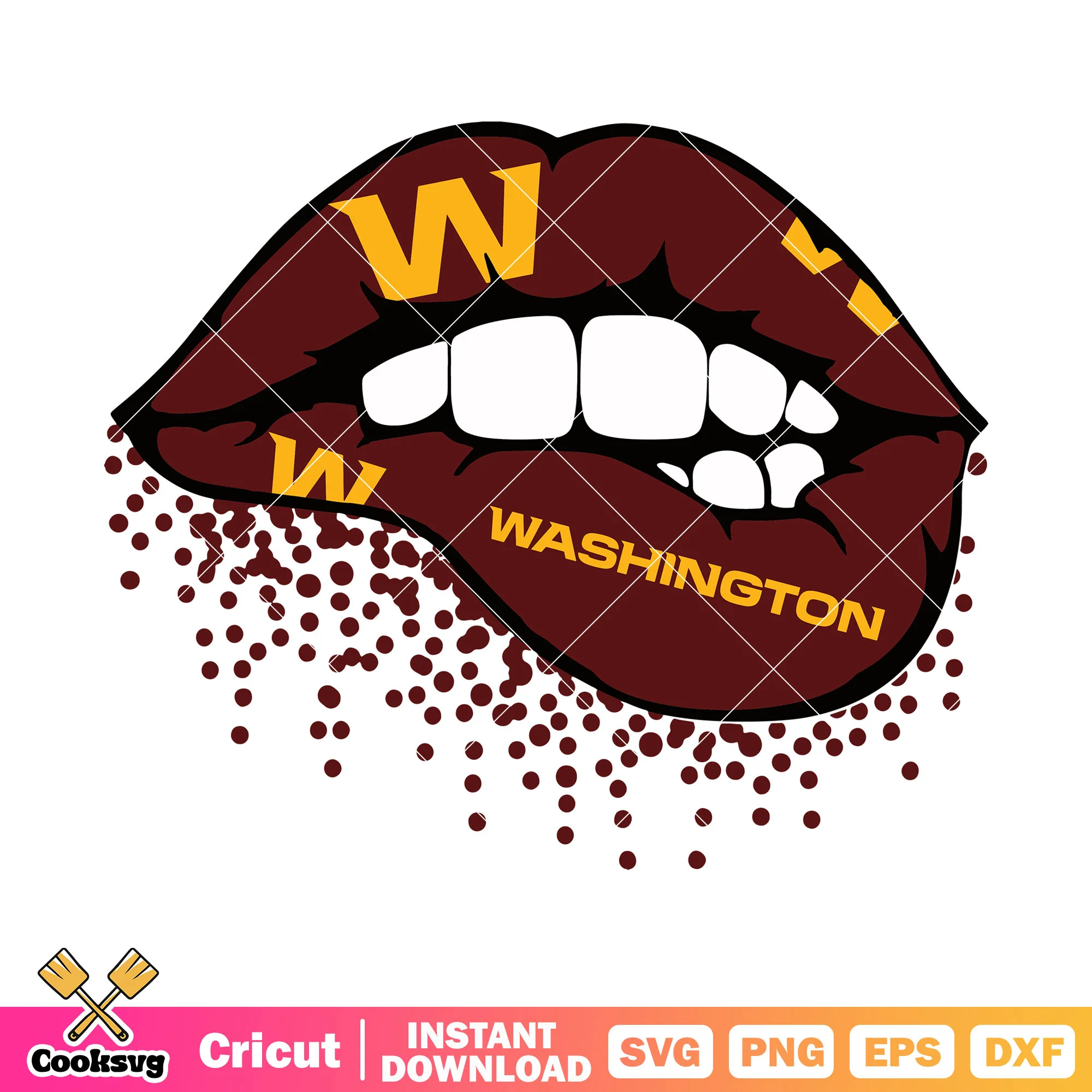 W bite sexy love svg, washington redskin svg, east division svg