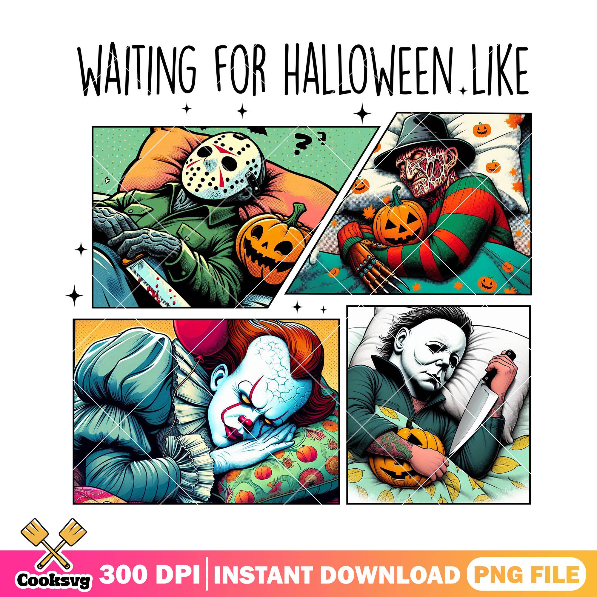 Waiting halloween like png, scary killers png, halloween colors png