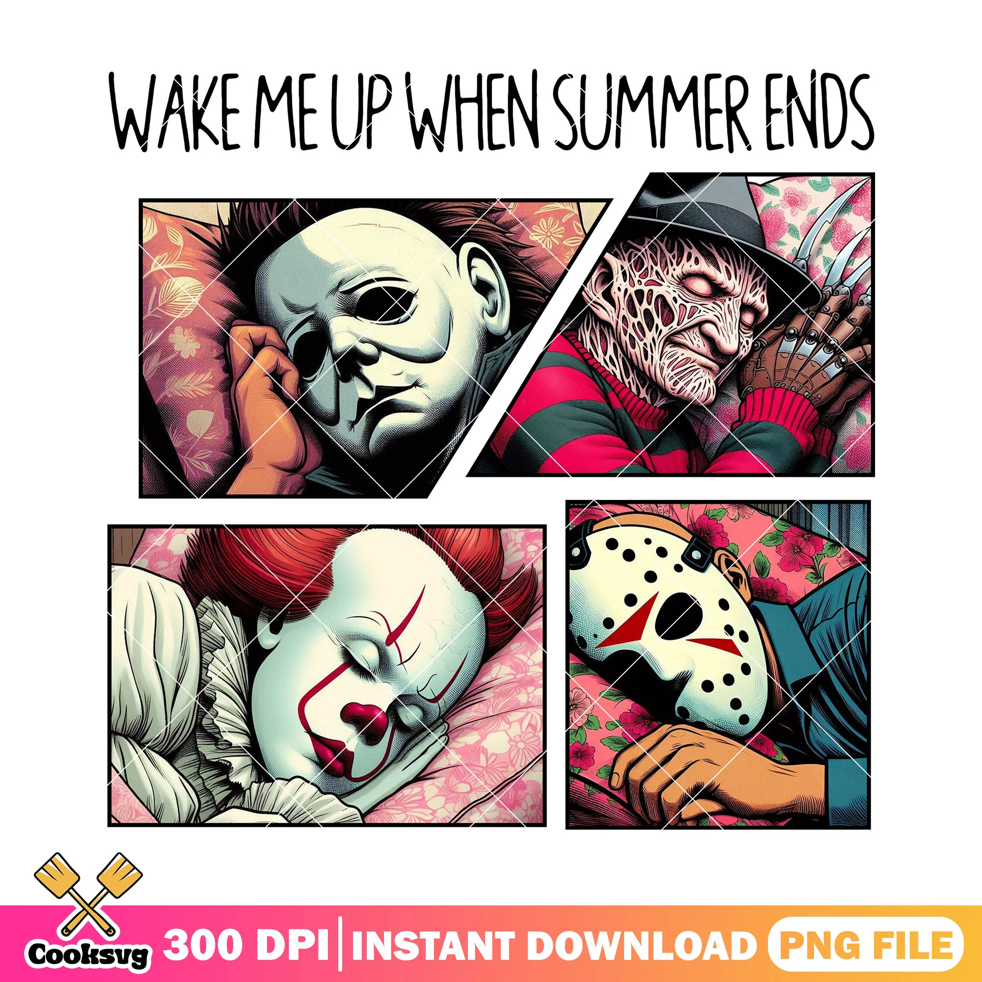 Wake me up when summer ends png, halloween png, horror pennywise png