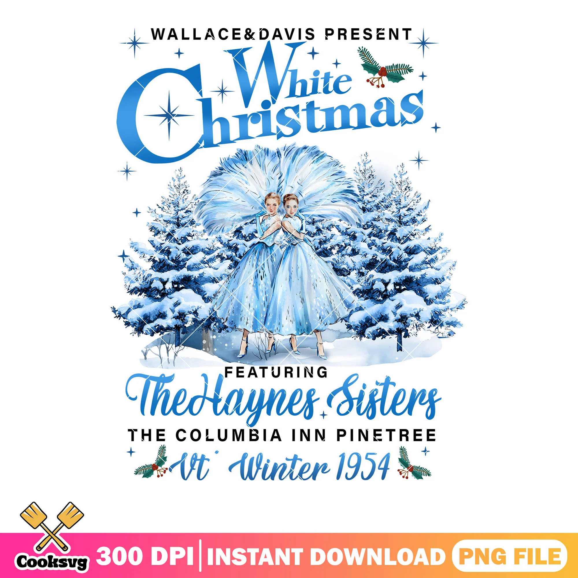 Wallace and davis present png, white christmas png, christmas poster png