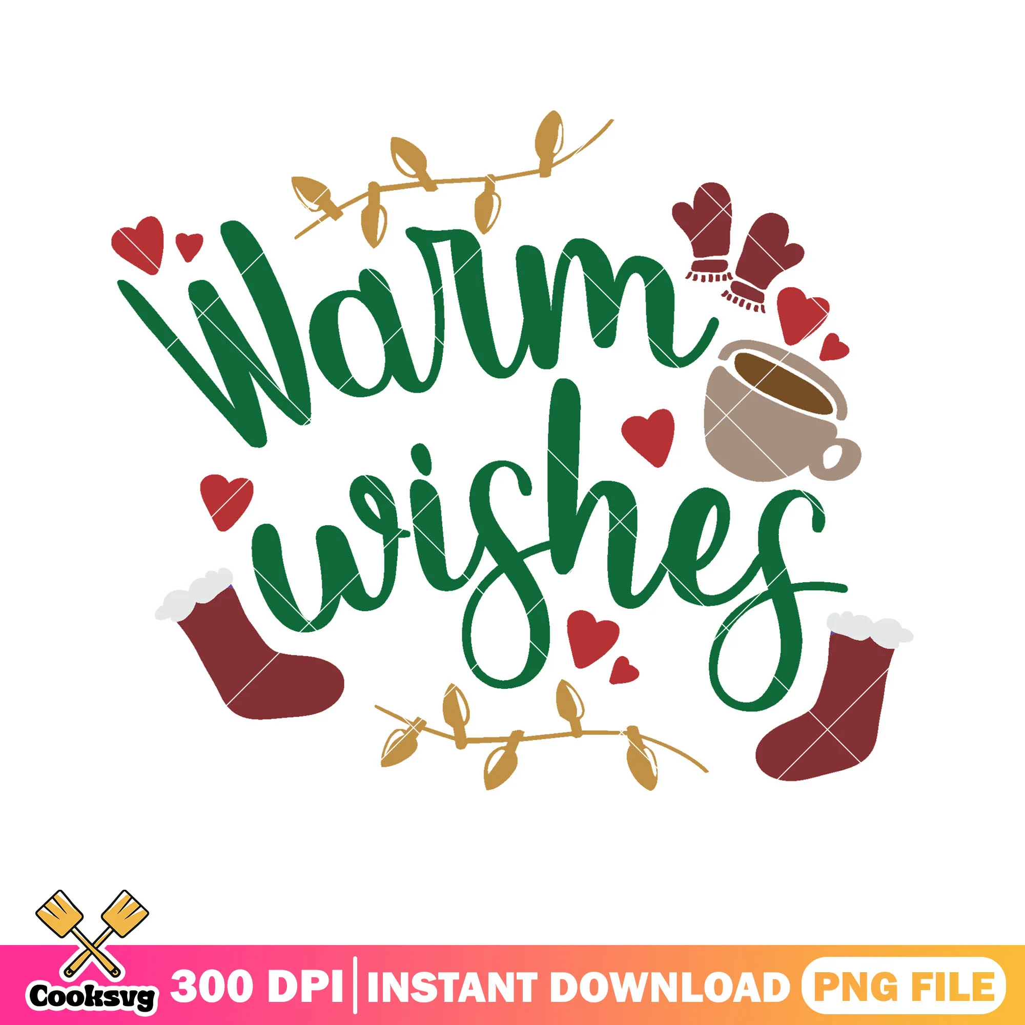 Warm wishes christmas png, christmas coffee png, christmas gifts png