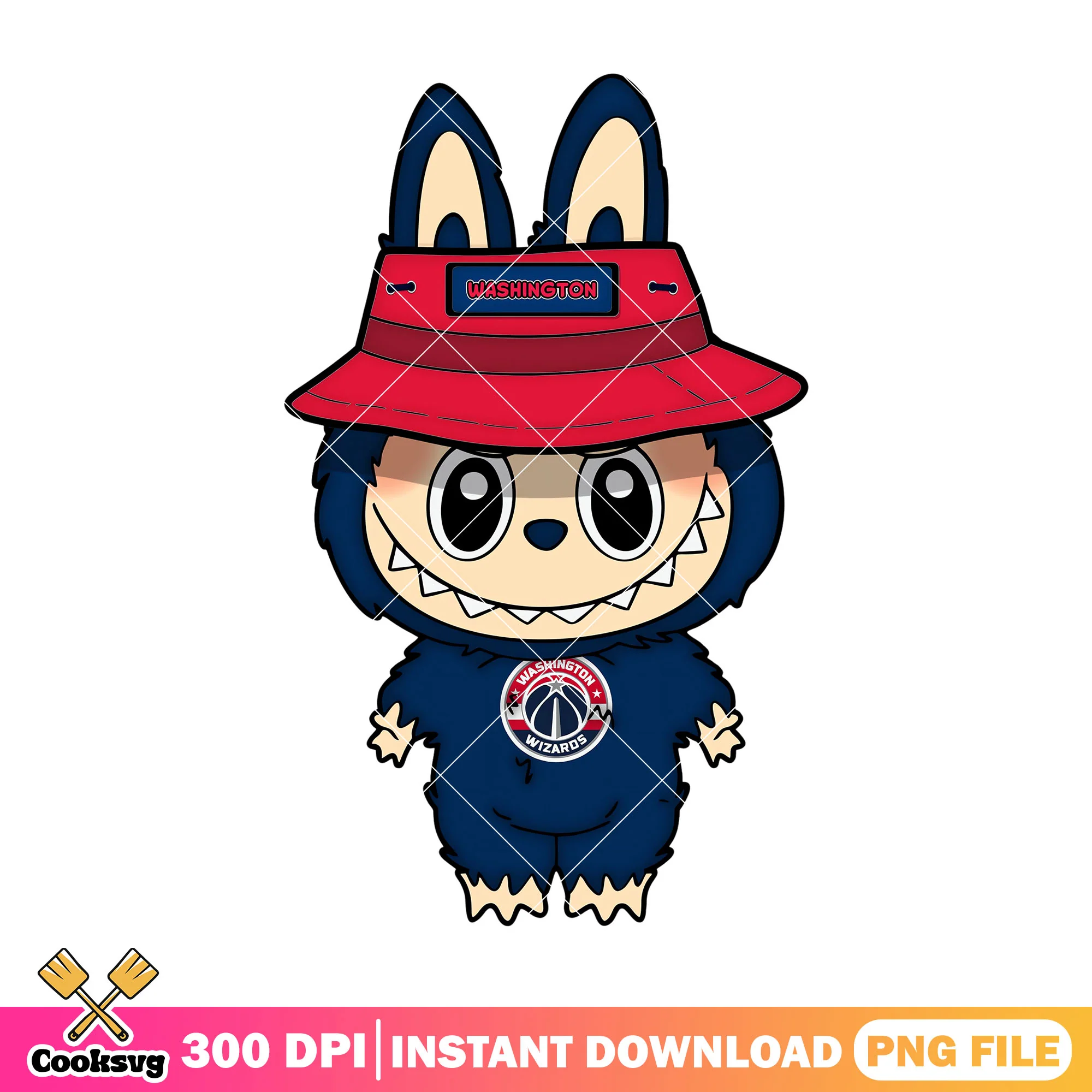 Washington labubu baseball team png, labubu blue png, labubu cute png