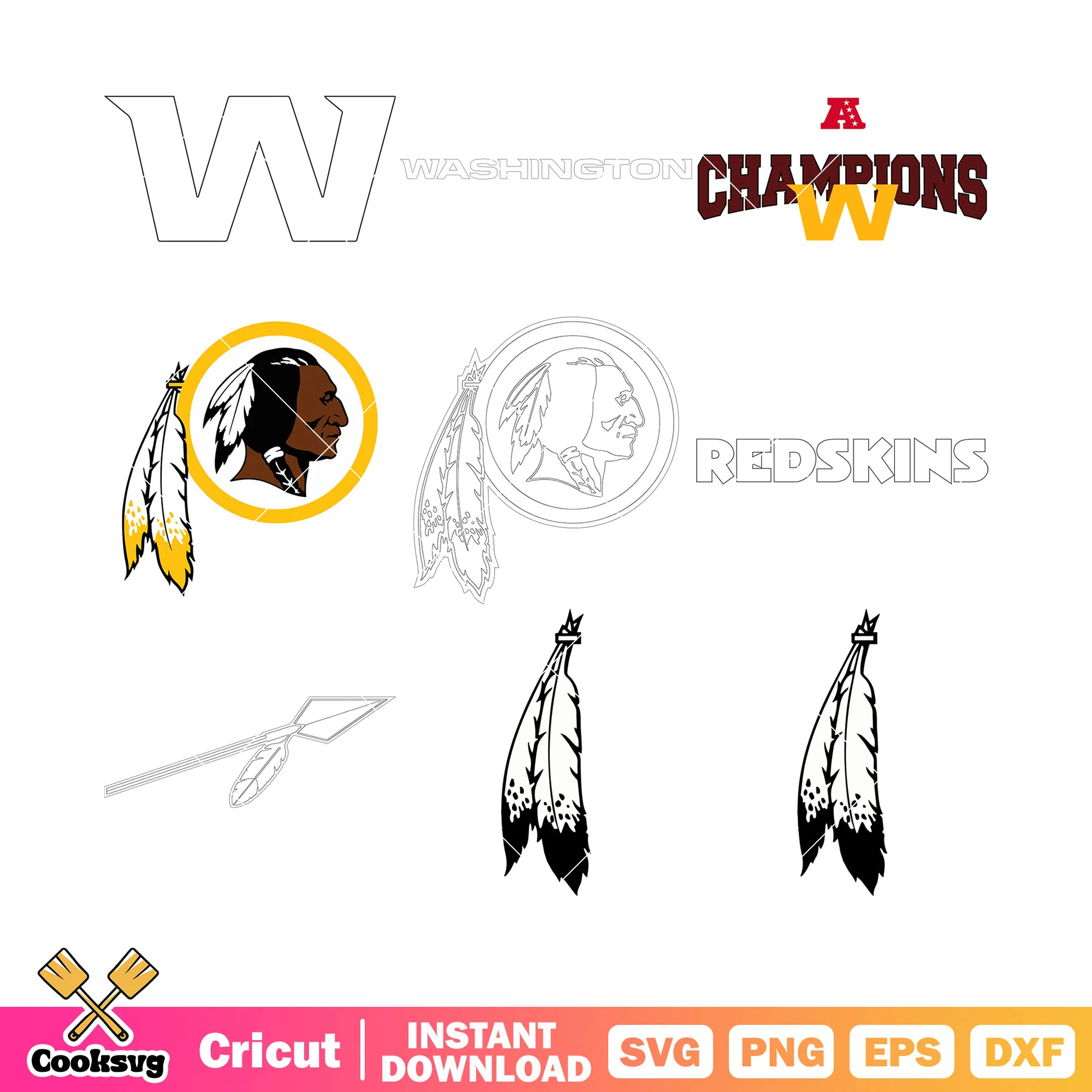 Washington redskins bundle svg, washington commanders bundle svg