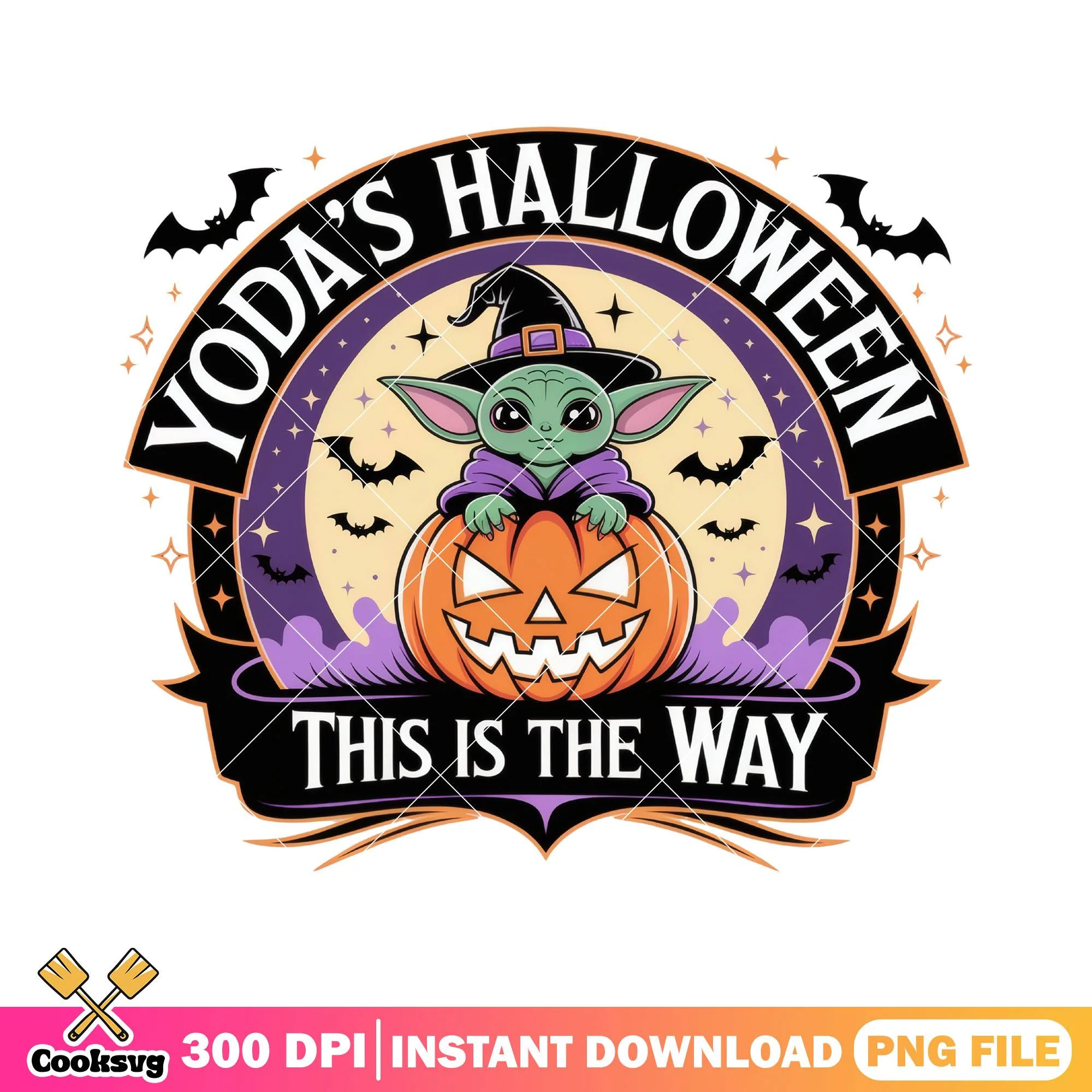 Way to yoda halloween png, baby yoda png, happy halloween png