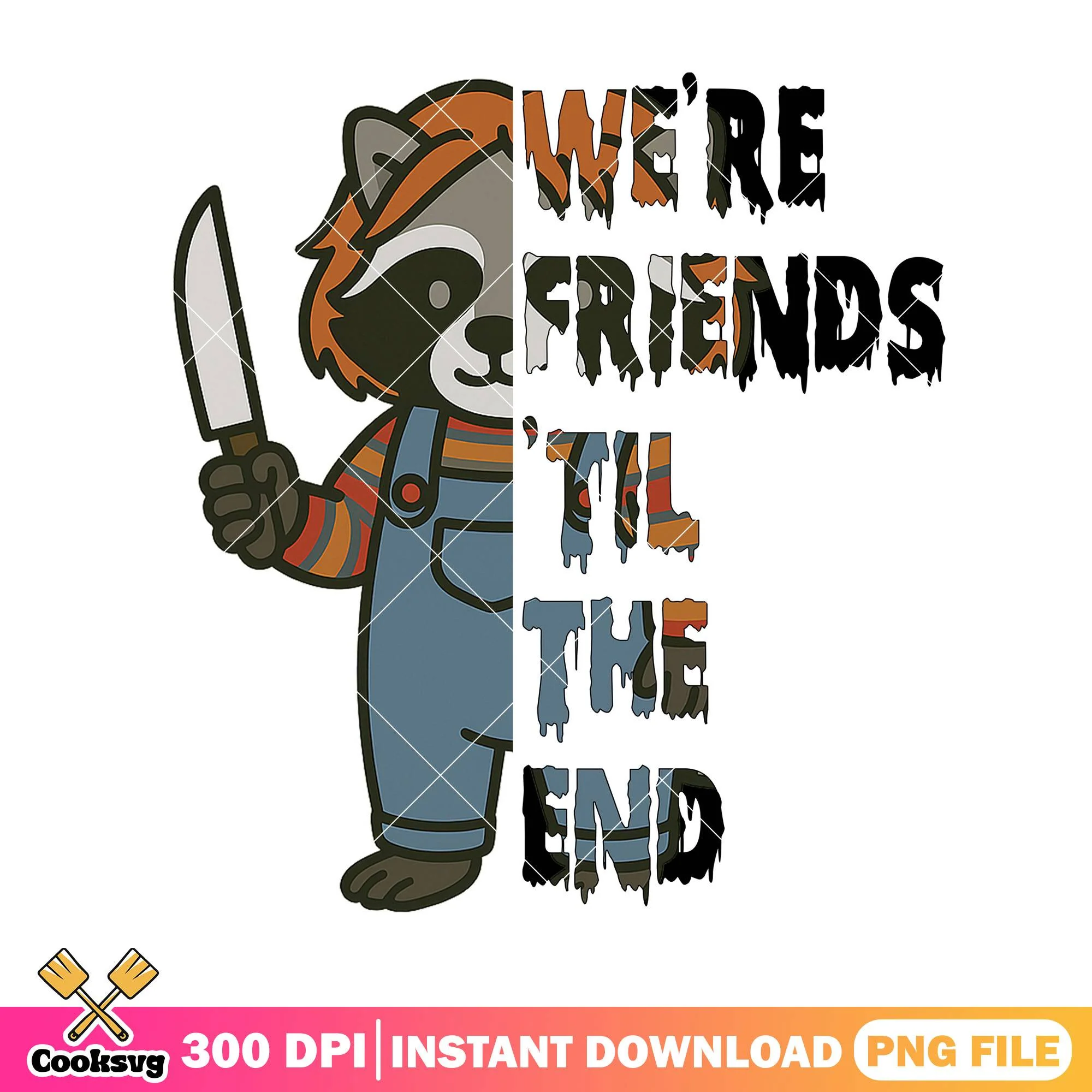 We are friends design png, horror killer png, halloween ideas png