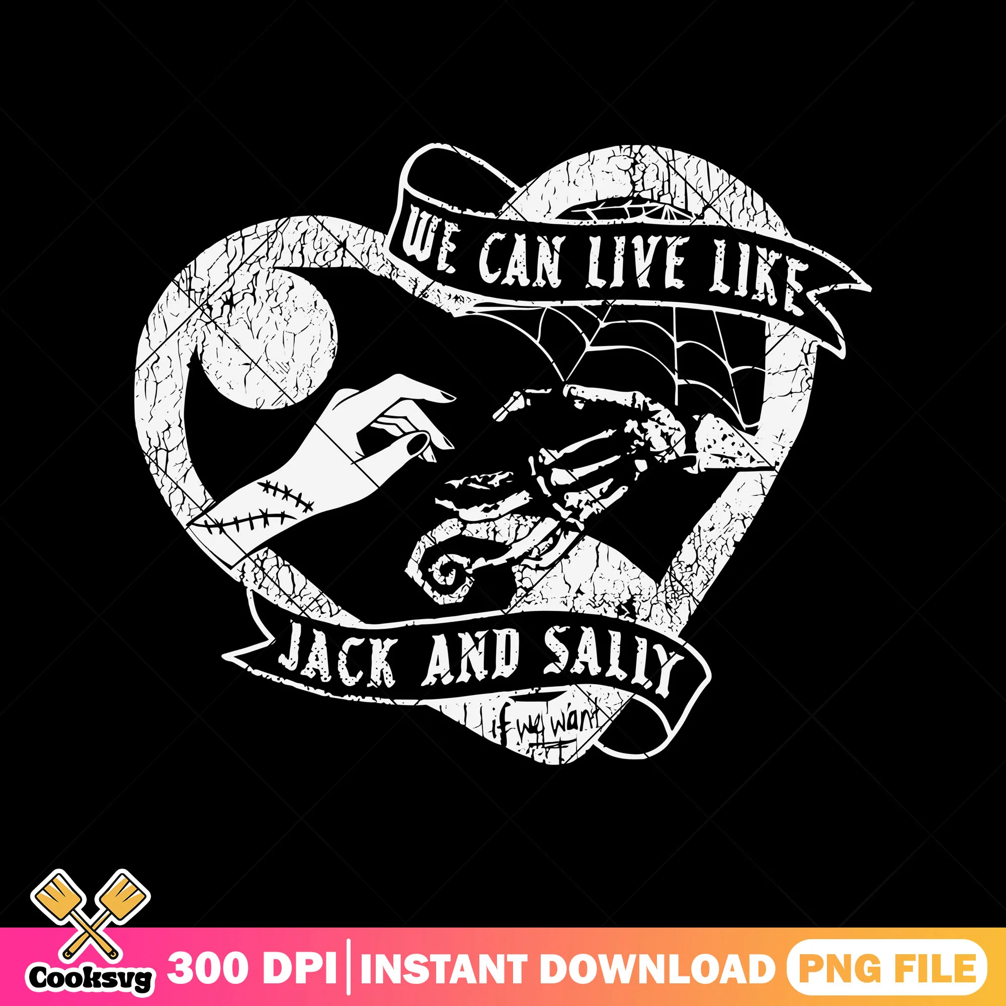 We can live like jack and sally png, halloween costume png, disney art png
