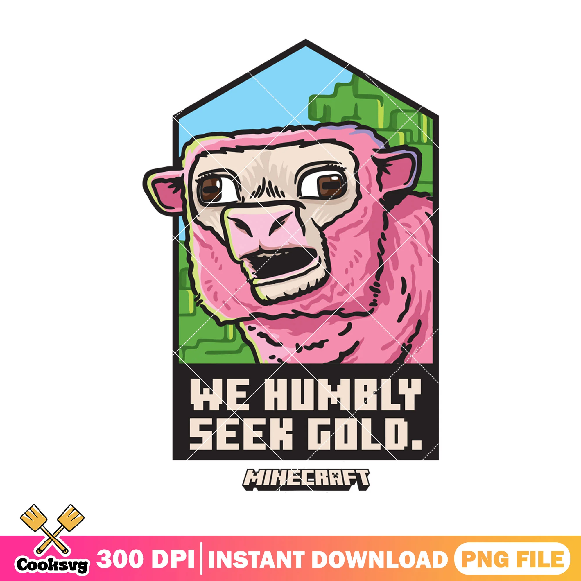 We humbly seek gold png, sheep minecraft png, minecraft movie sheep png