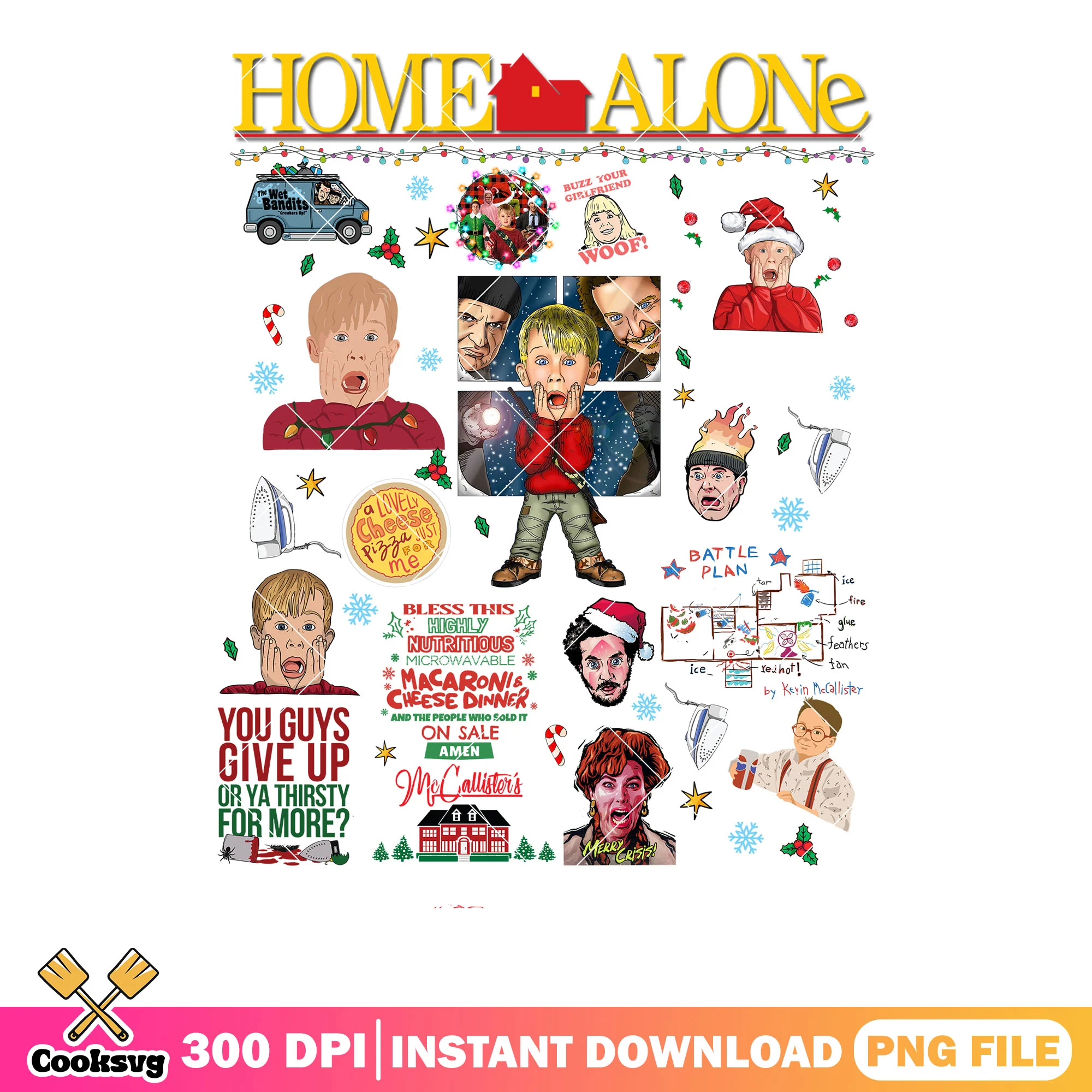We staying alone in christmas png, home alone png, christmas decor png