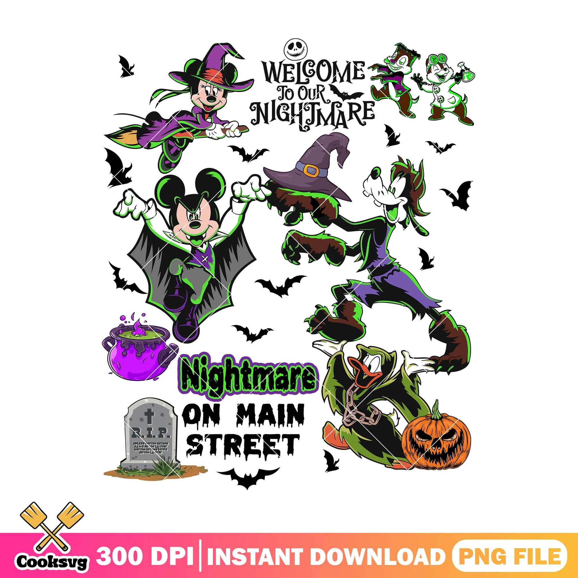 Welcome our nightmare png, mickey friends png, halloween day png