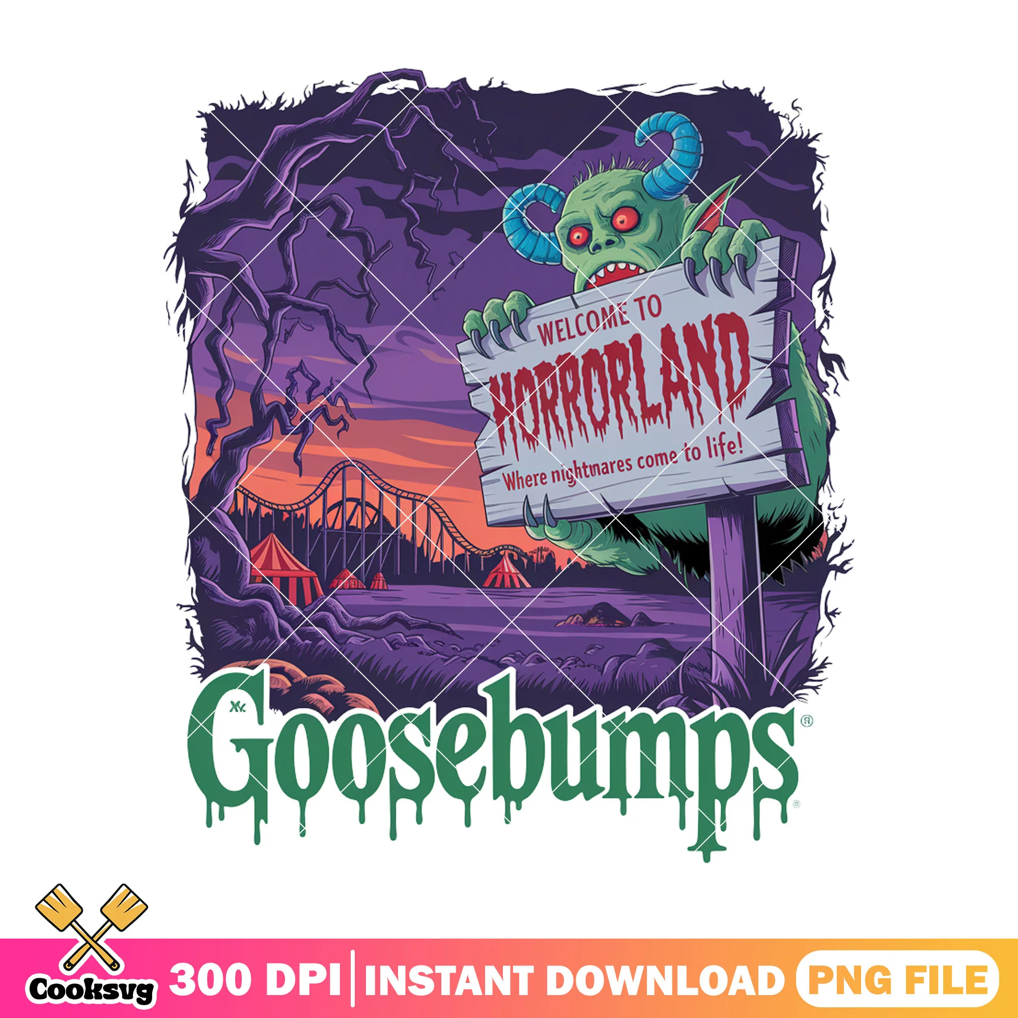 Welcome to horrorland png, spirit halloween png, halloween land png