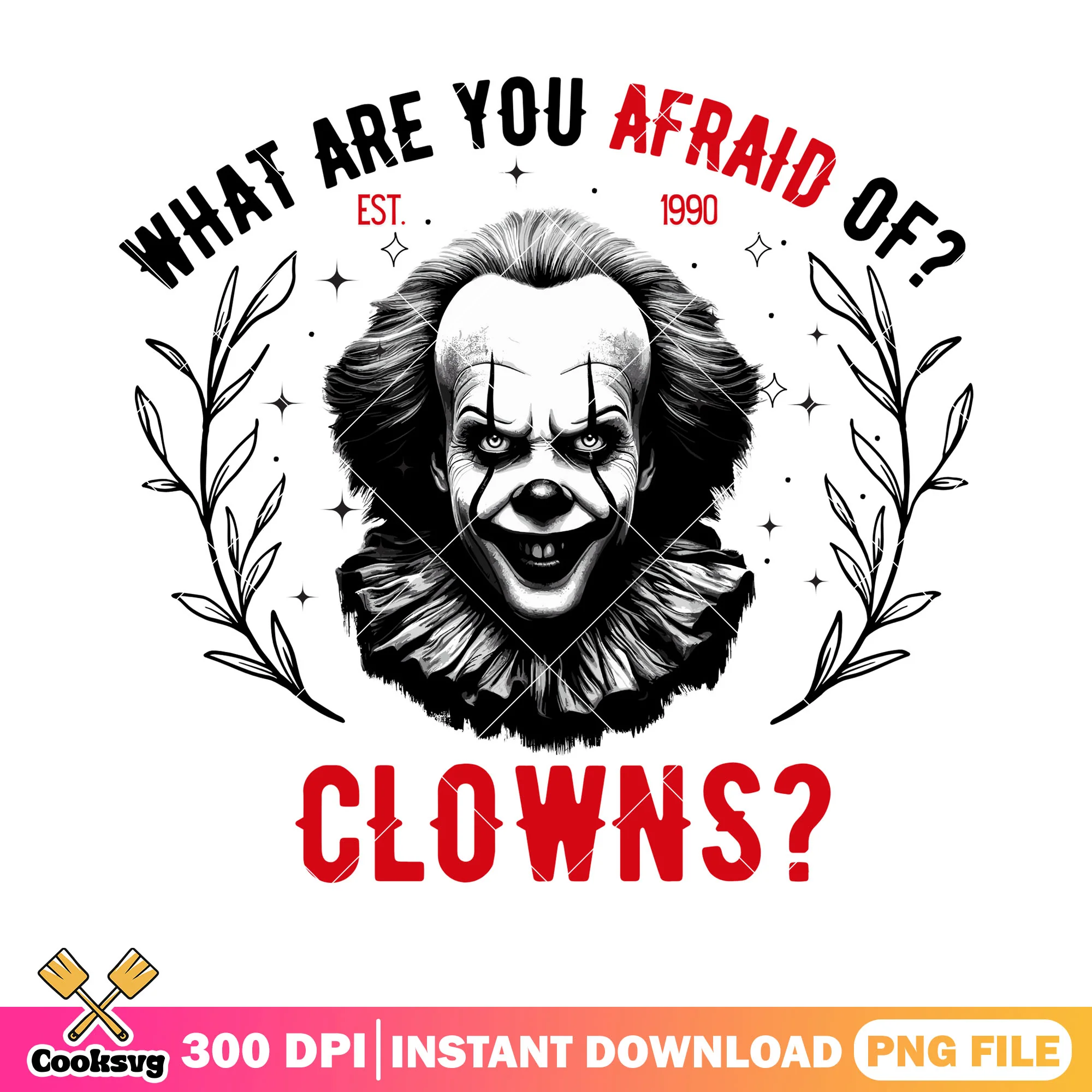 What are you afraid of clown png, pennywise png, scary night png