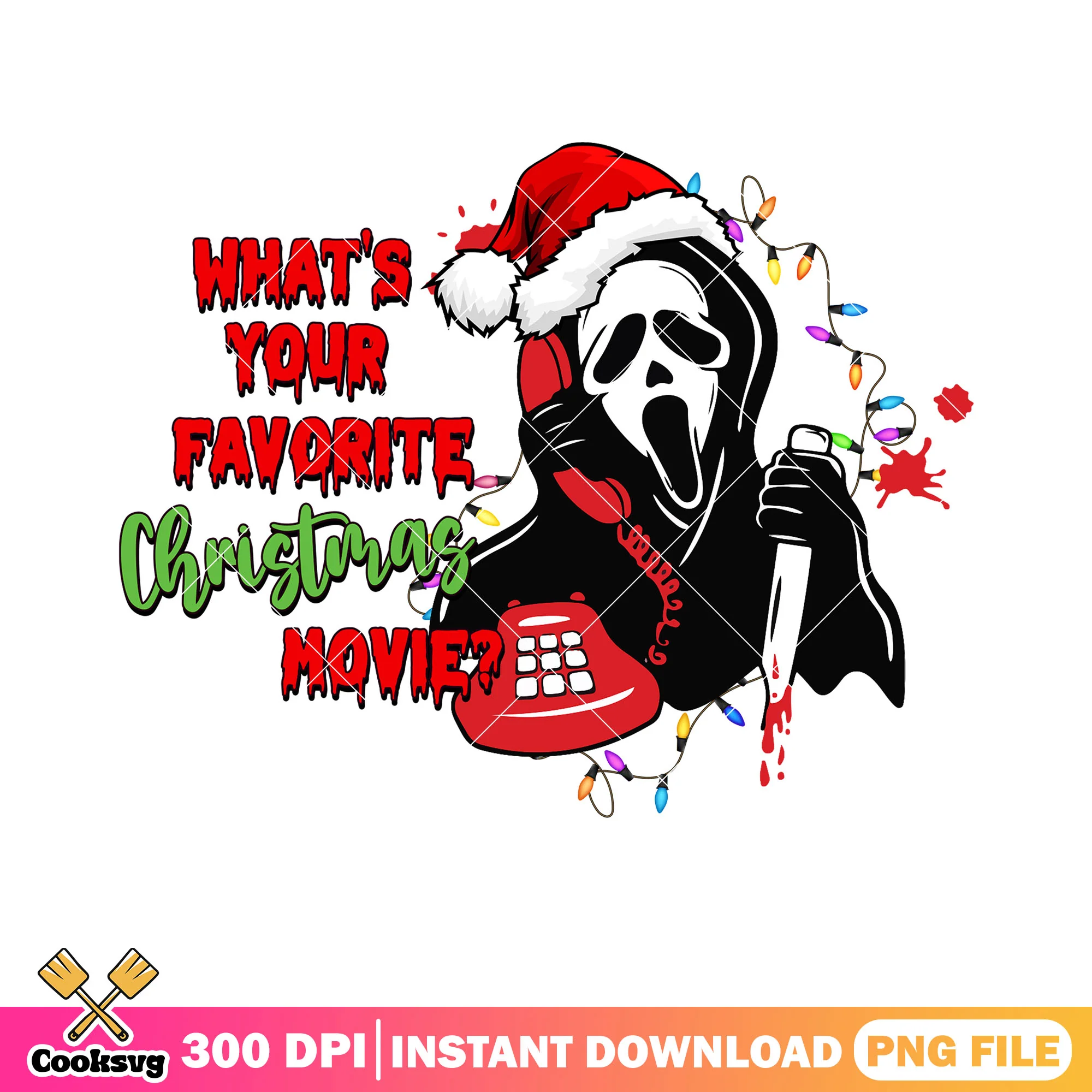 What your favorite christmas movie png, scream png, ghost face png