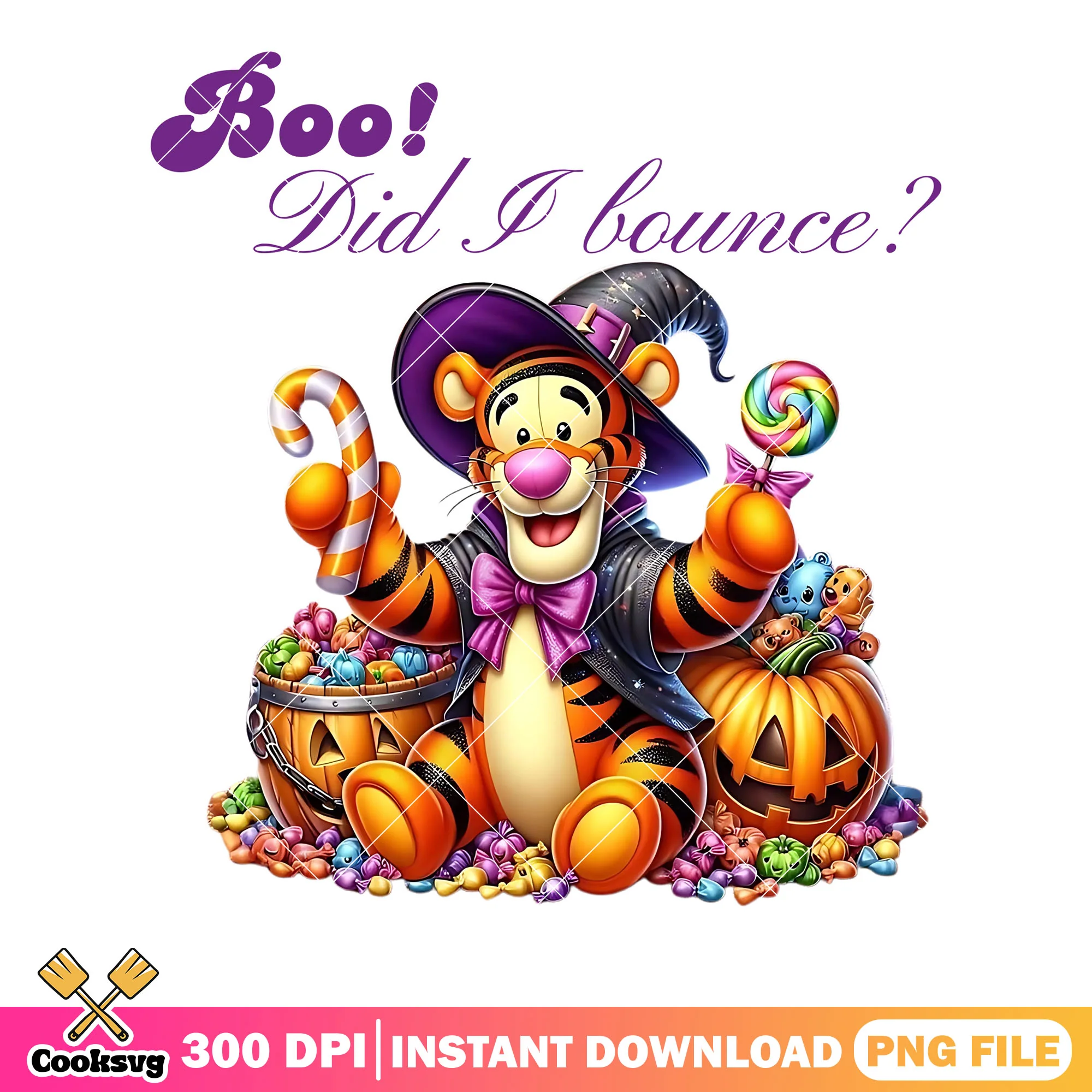 Wicth costume tiger png, disney halloween png, scary pumpkin png