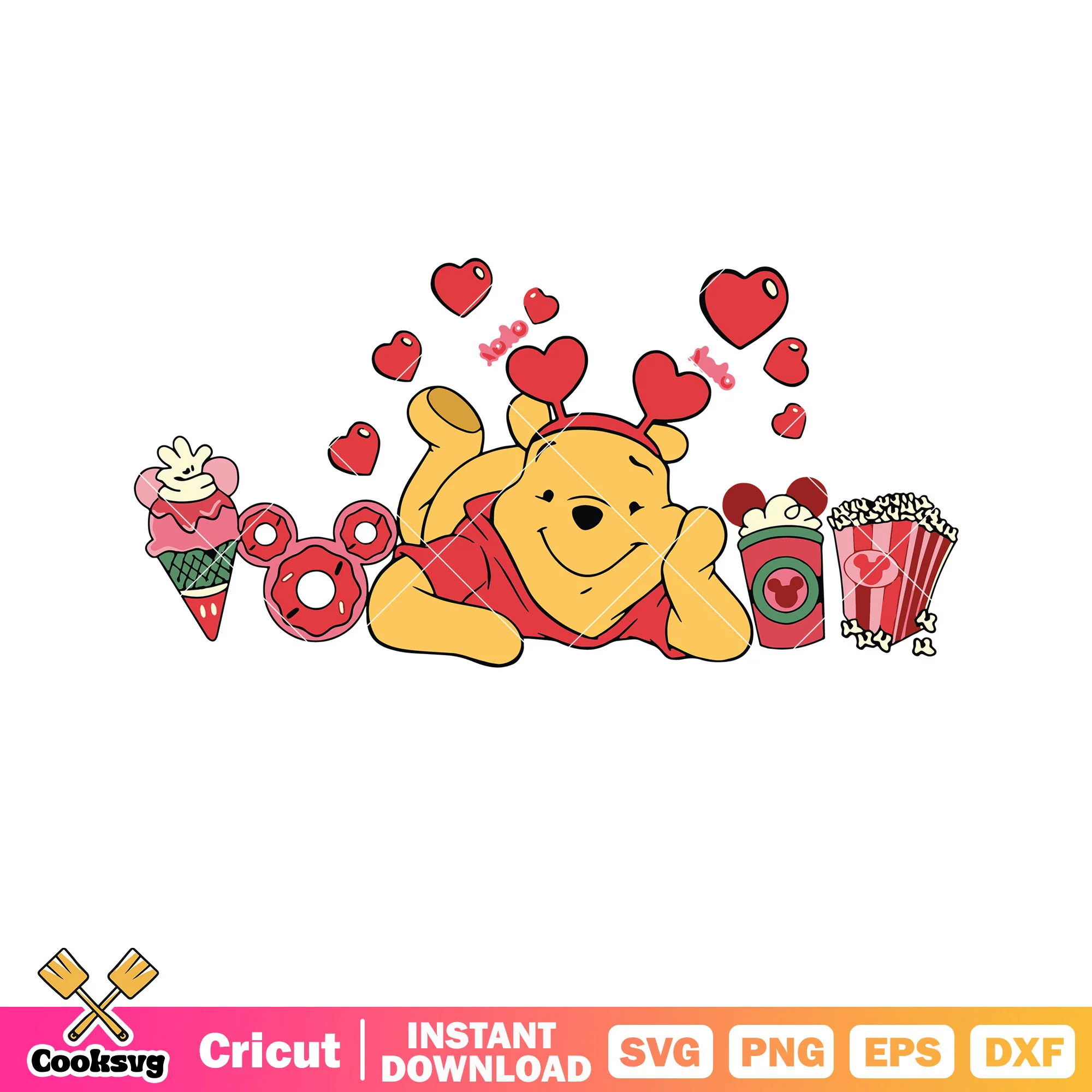 Winnie pooh valentine love svg, pooh valentine svg, winnie the pooh svg