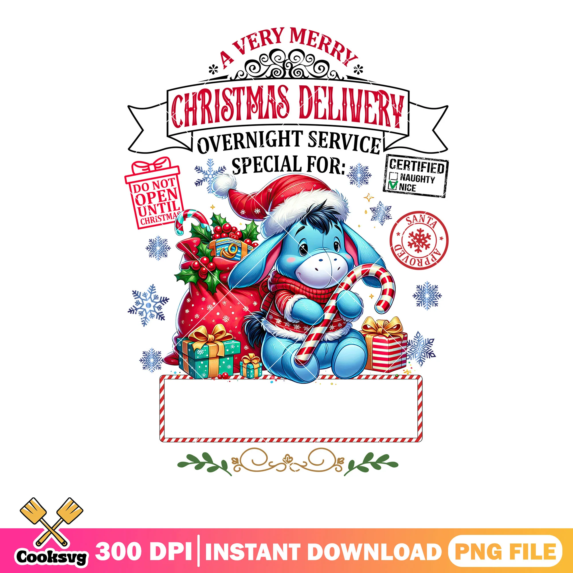 Winnie the pooh christmas gifts png, disney christmas png, Eeyore png