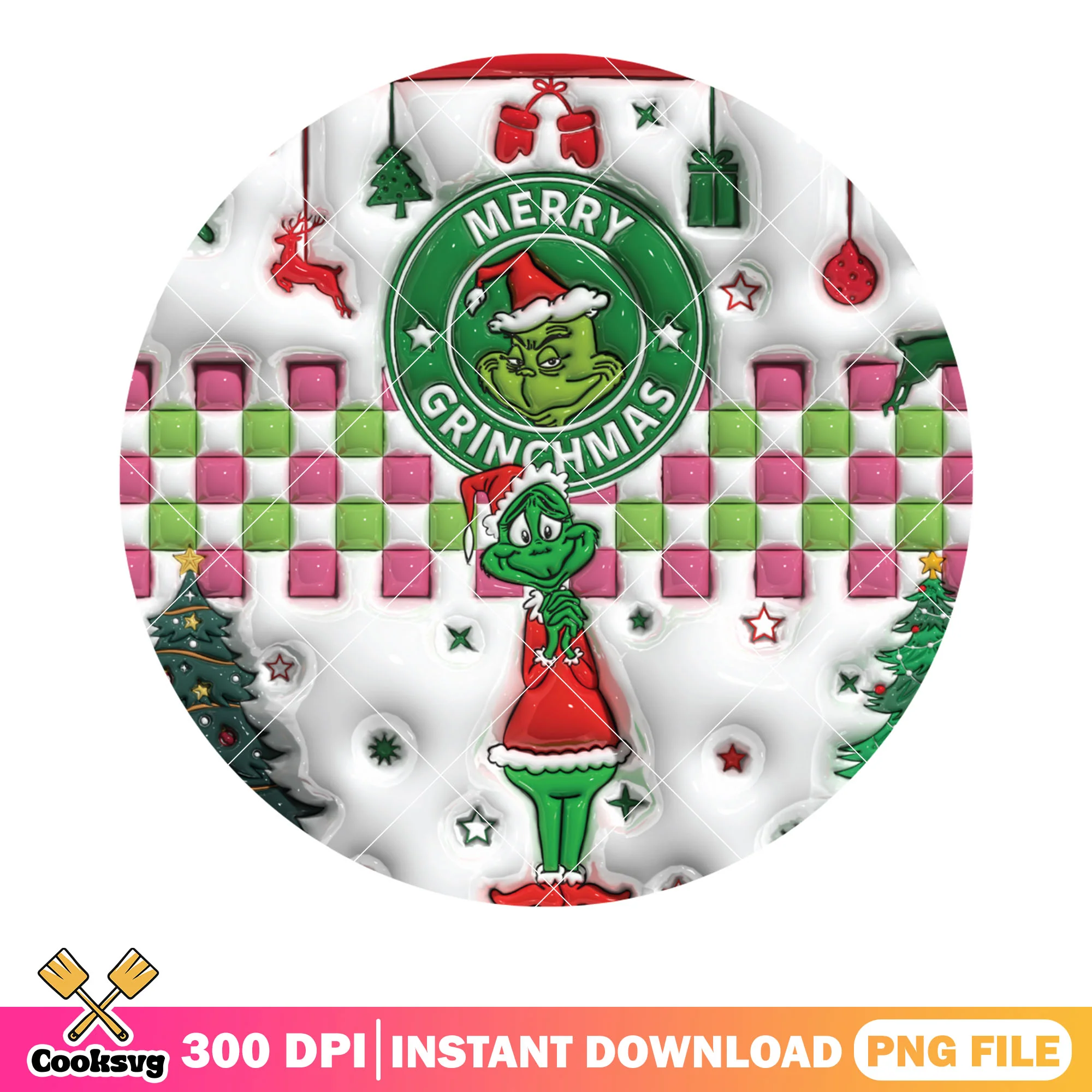 Winter grinch santa grinch png, christmas vibes png, green monster png