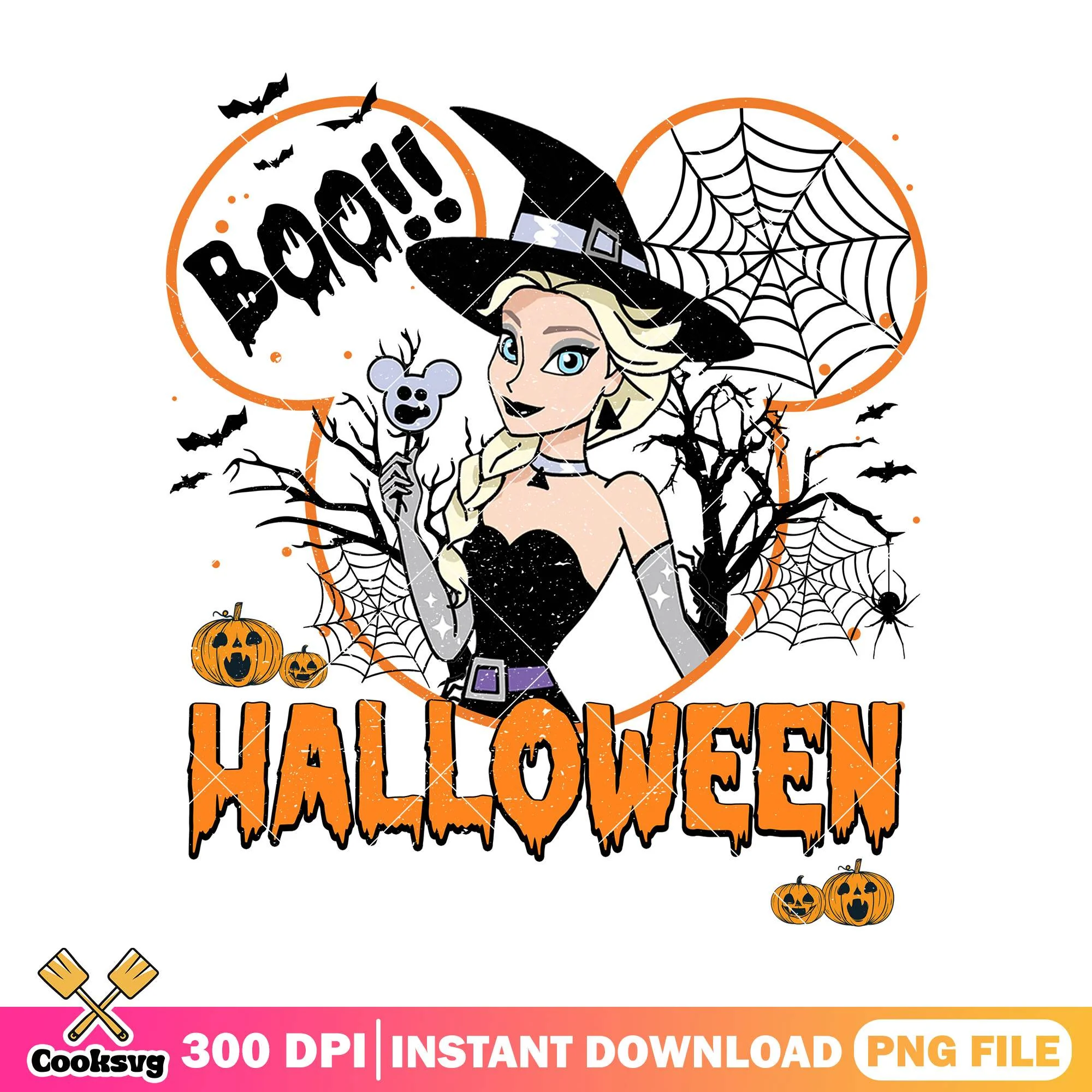 Witch elsa halloween png, halloween cartoon png, cute elsa png