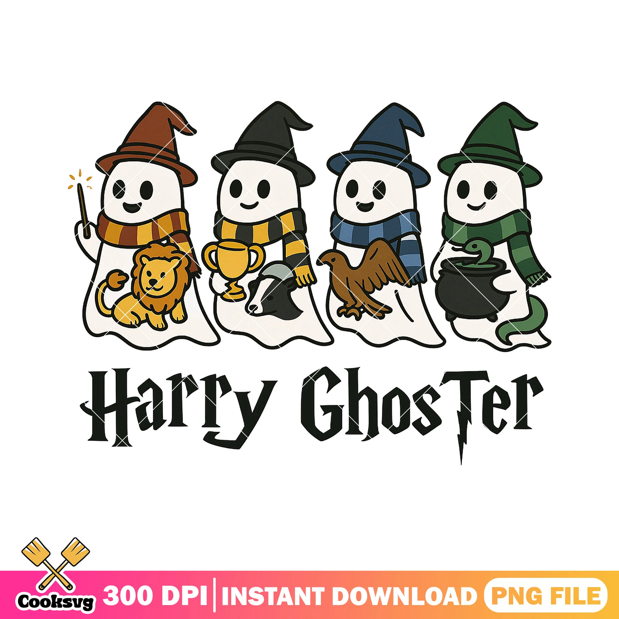 Witch ghost with mascot png, harry potter png, harry ghoster png