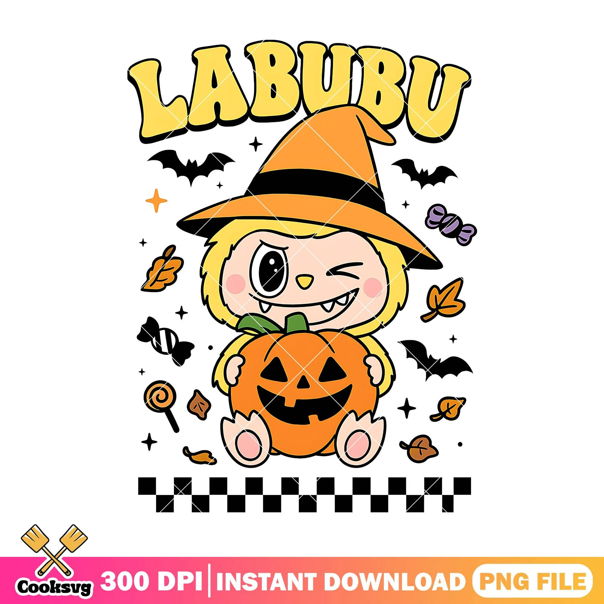 Witch of labubu design png, labubu wink png, when is halloween png