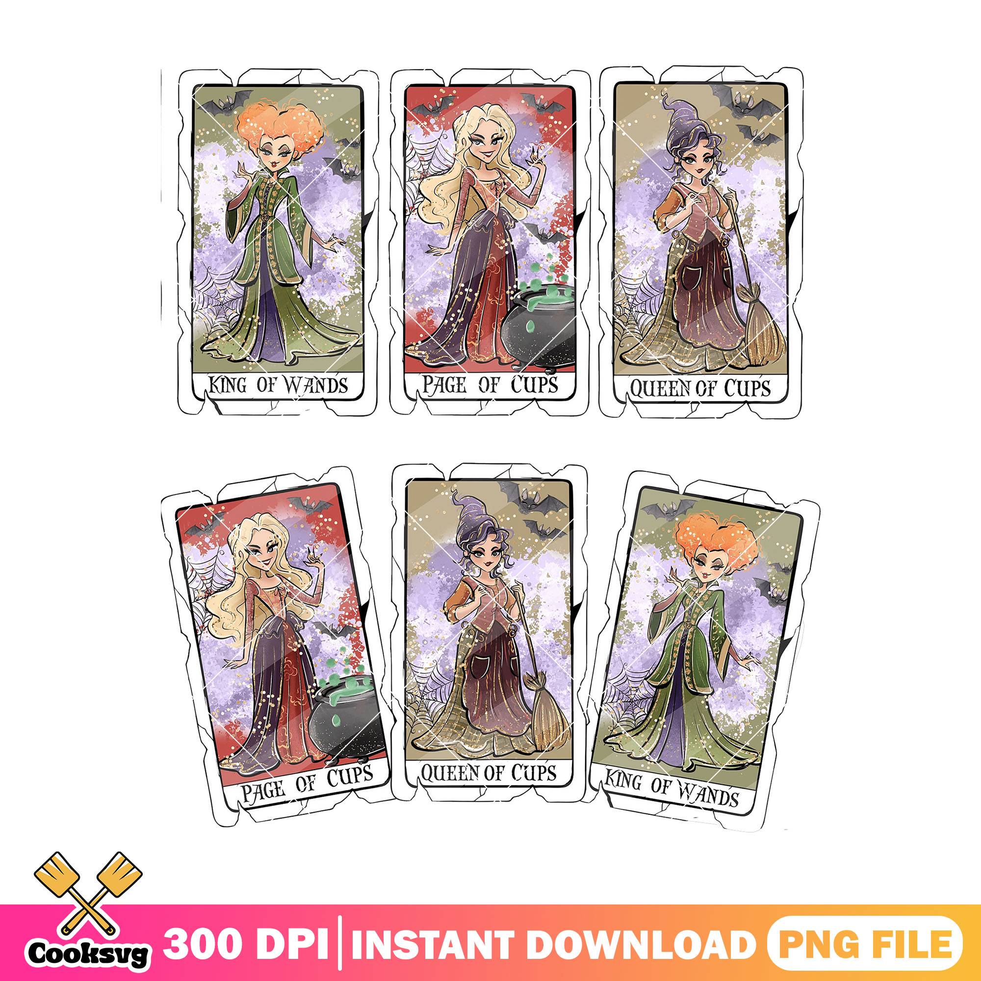 Witches cards png, hocus pocus characters png, halloween movie png