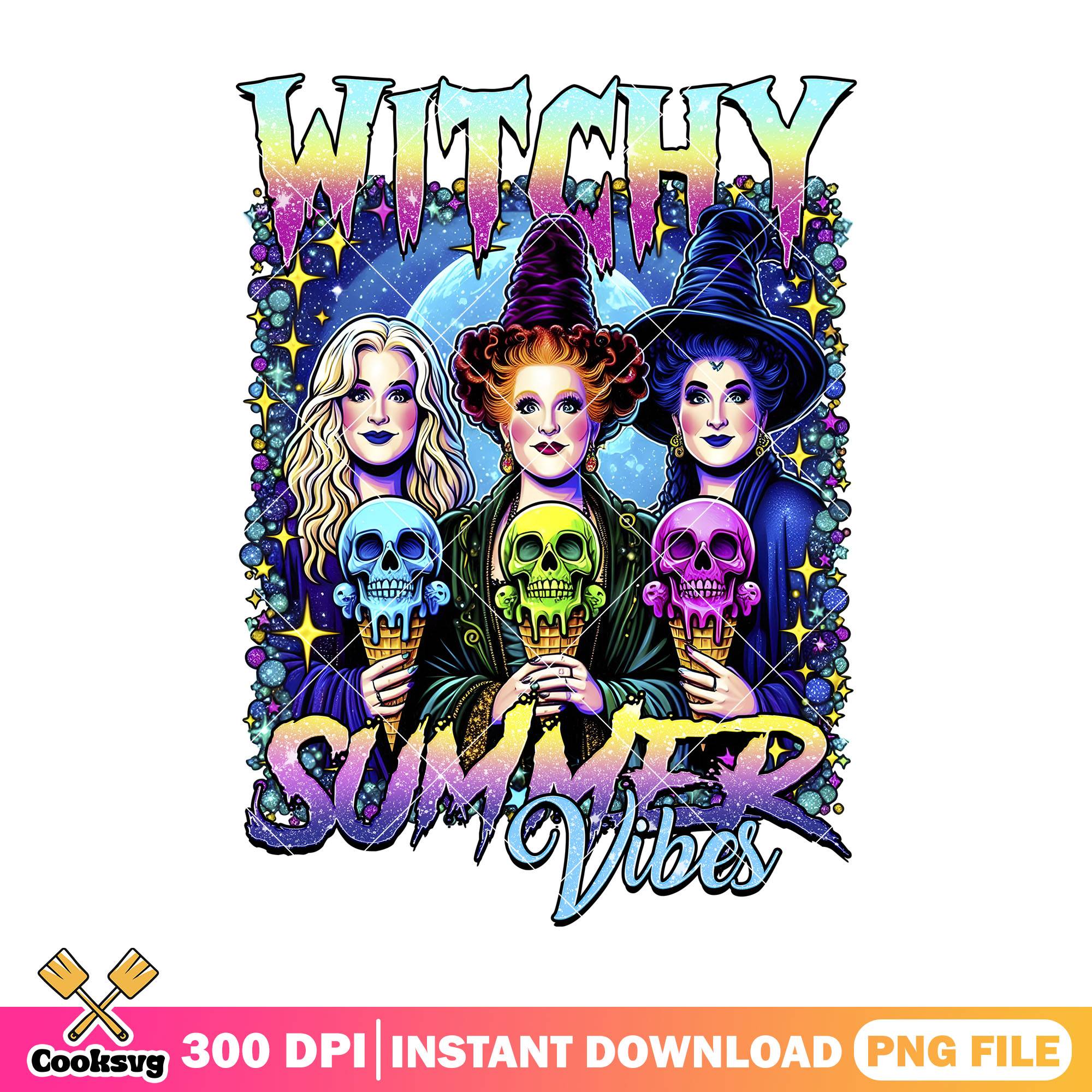 Witchy summer vibes png, the witch png, happy halloween png