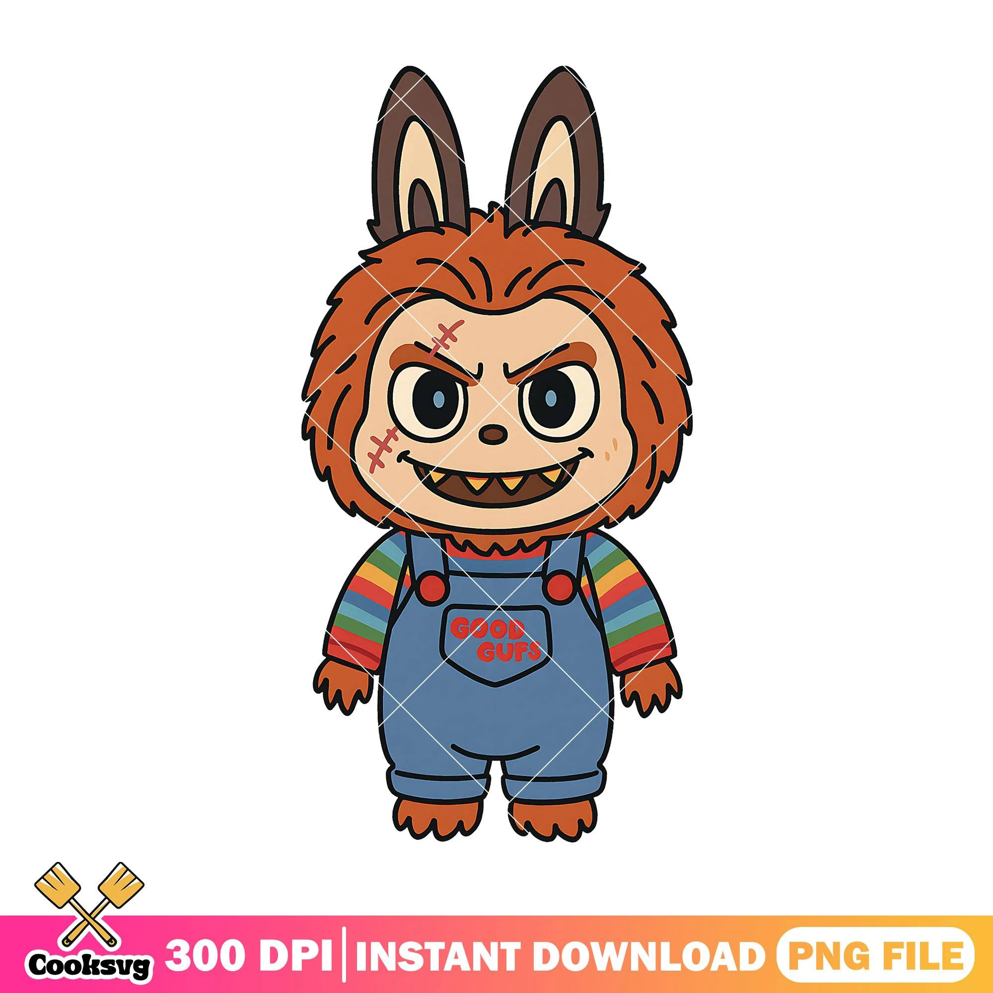Wolf man labubu png, horror labubu png, spirit halloween png