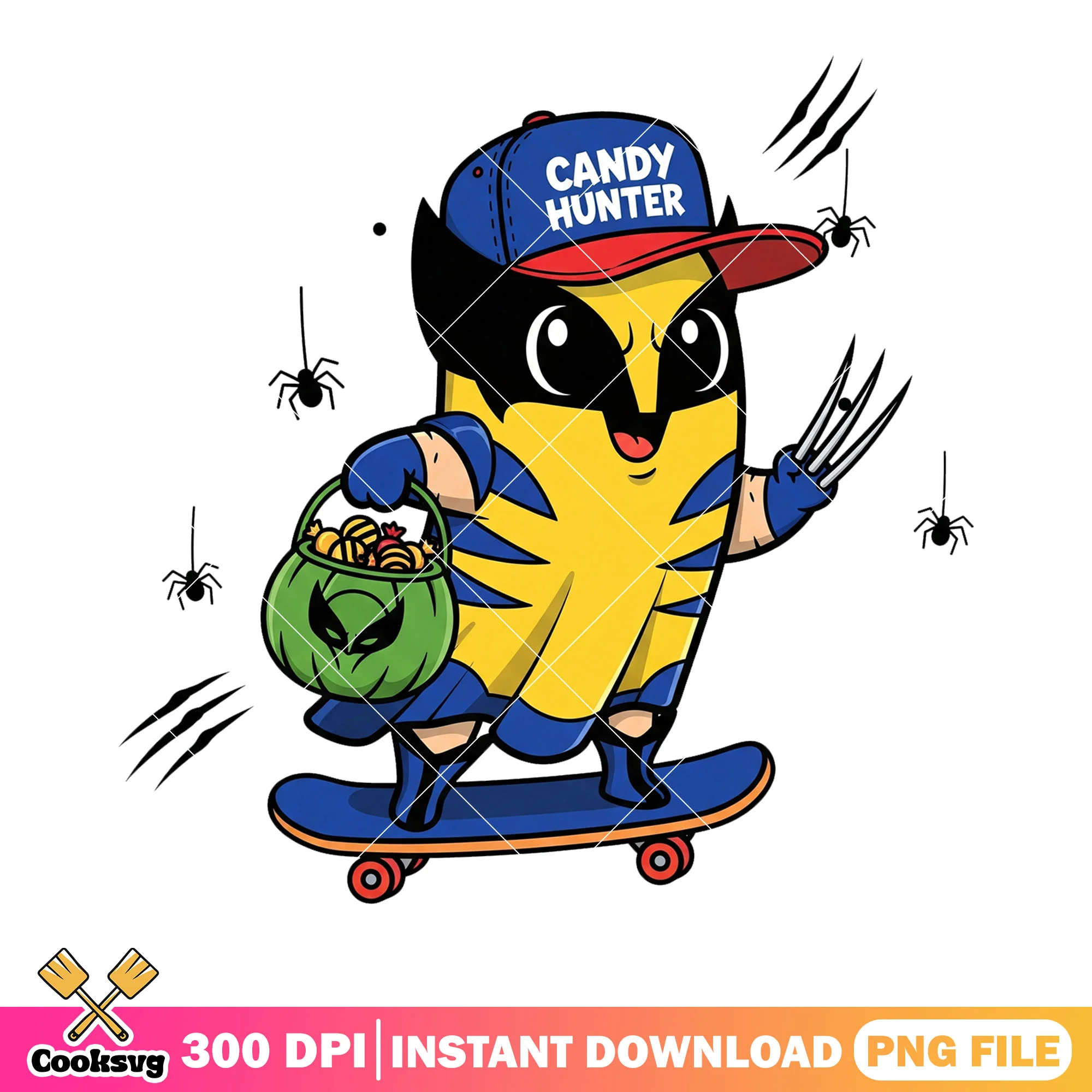 Wolverine Ghost Skater png, Candy Hunter png, marvel halloween png