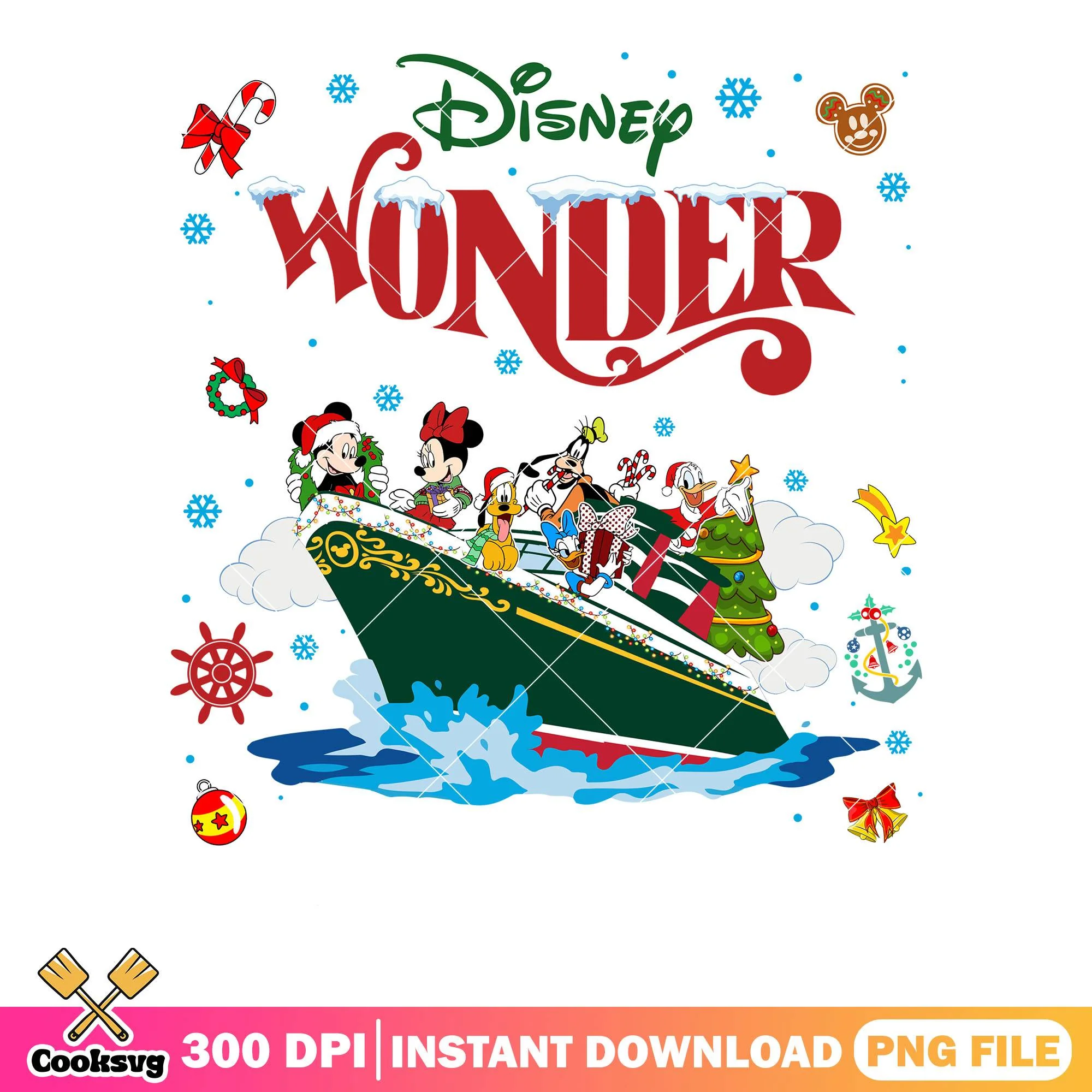 Wonder disney poster mickey png, cruise travel png, merry christmas png
