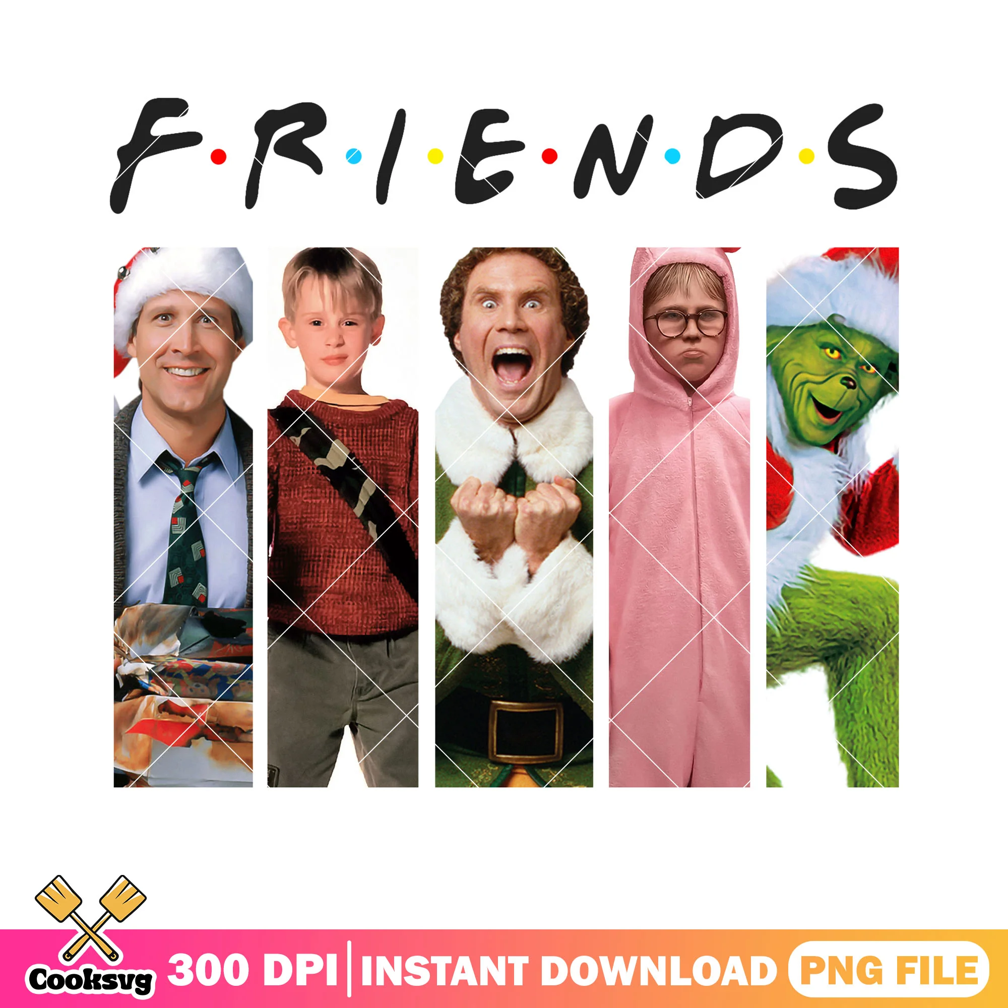 Xmas christmas movies png, friends tv show png, merry xmas png