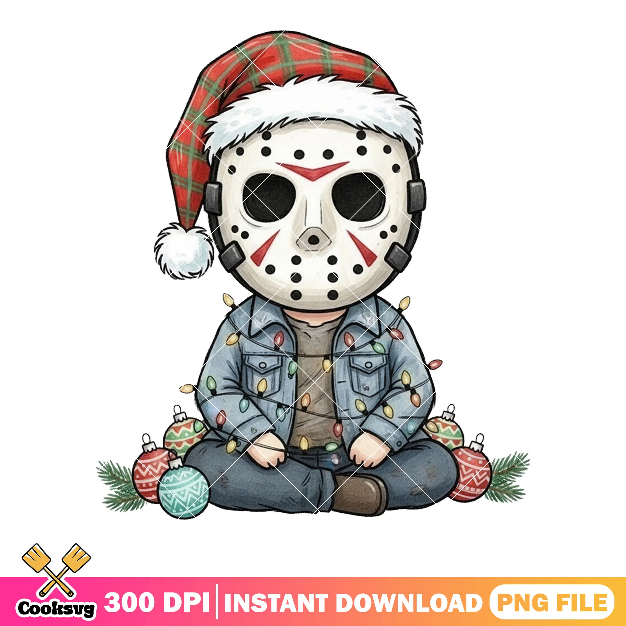 Xmas light jason voorhees png, friday the 13th png, merry christmas png