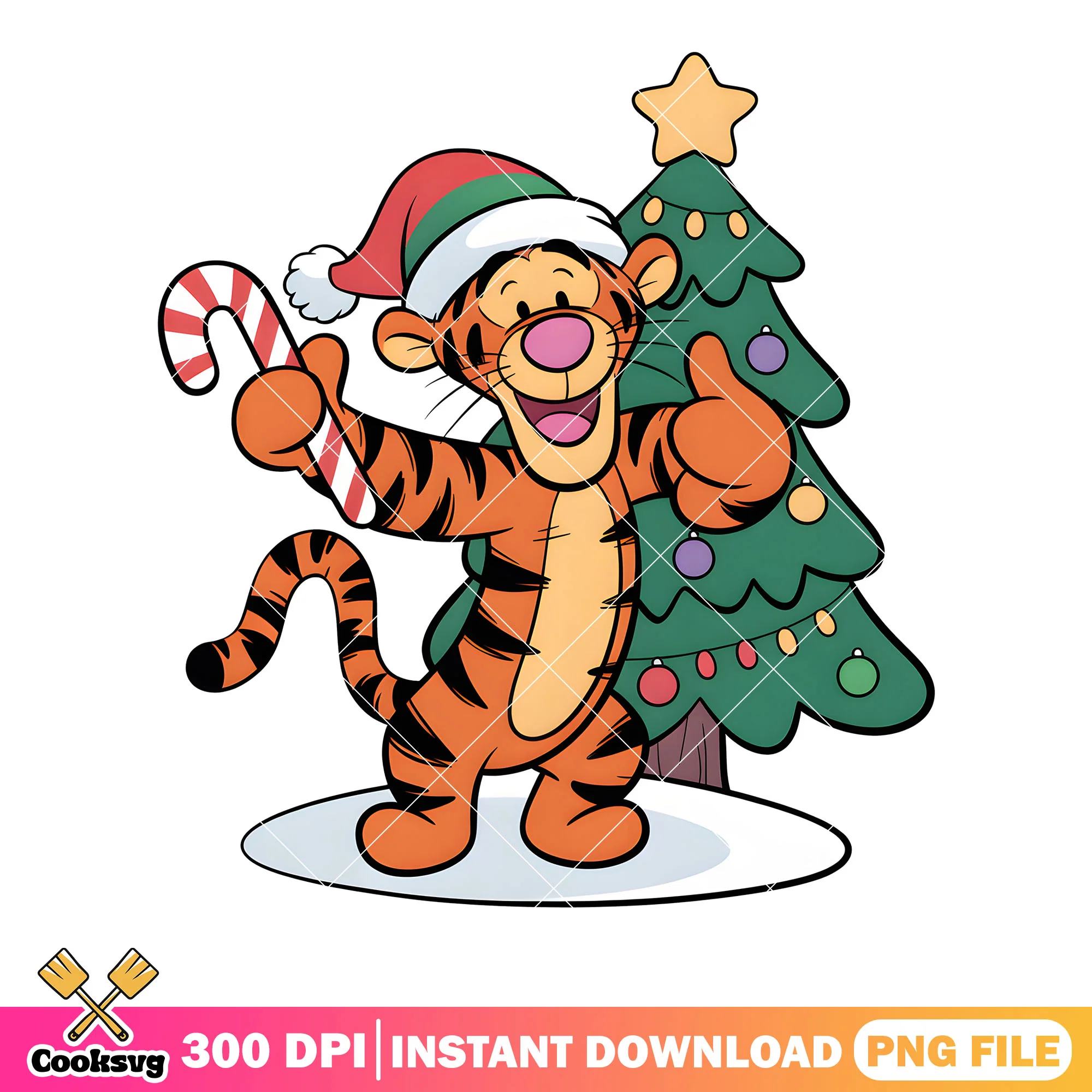 Xmas vibes tiger winnie freends png, xmas vibes png, disney tiger png